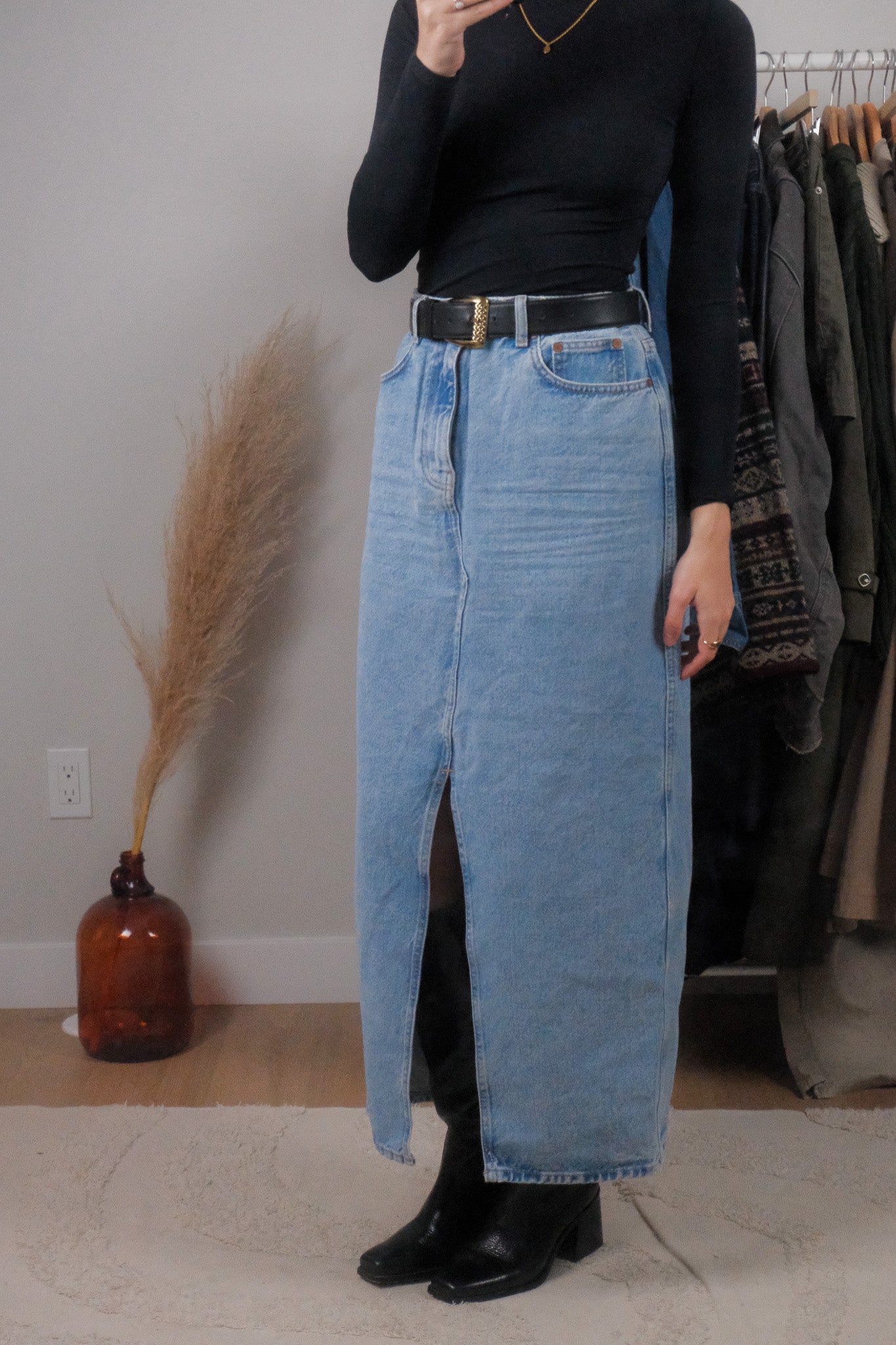 Modern x Denim Maxi Skirt (L)