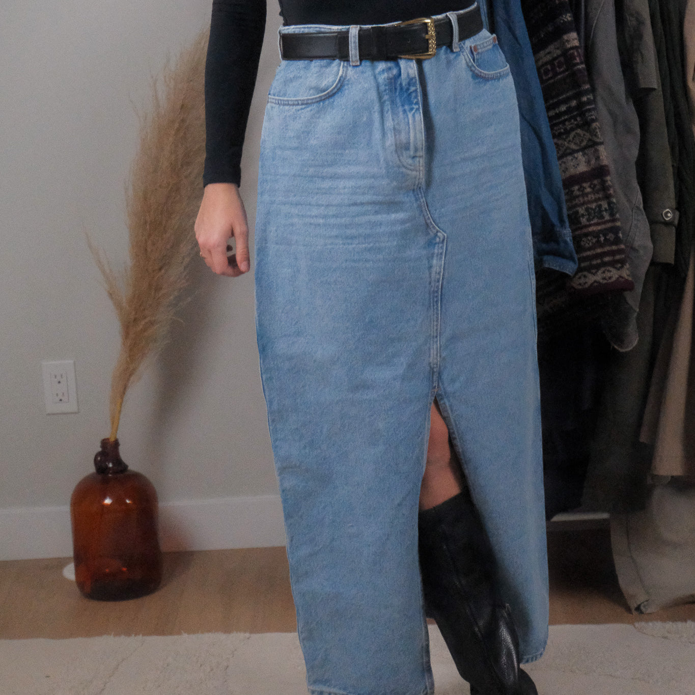 Modern x Denim Maxi Skirt (L)