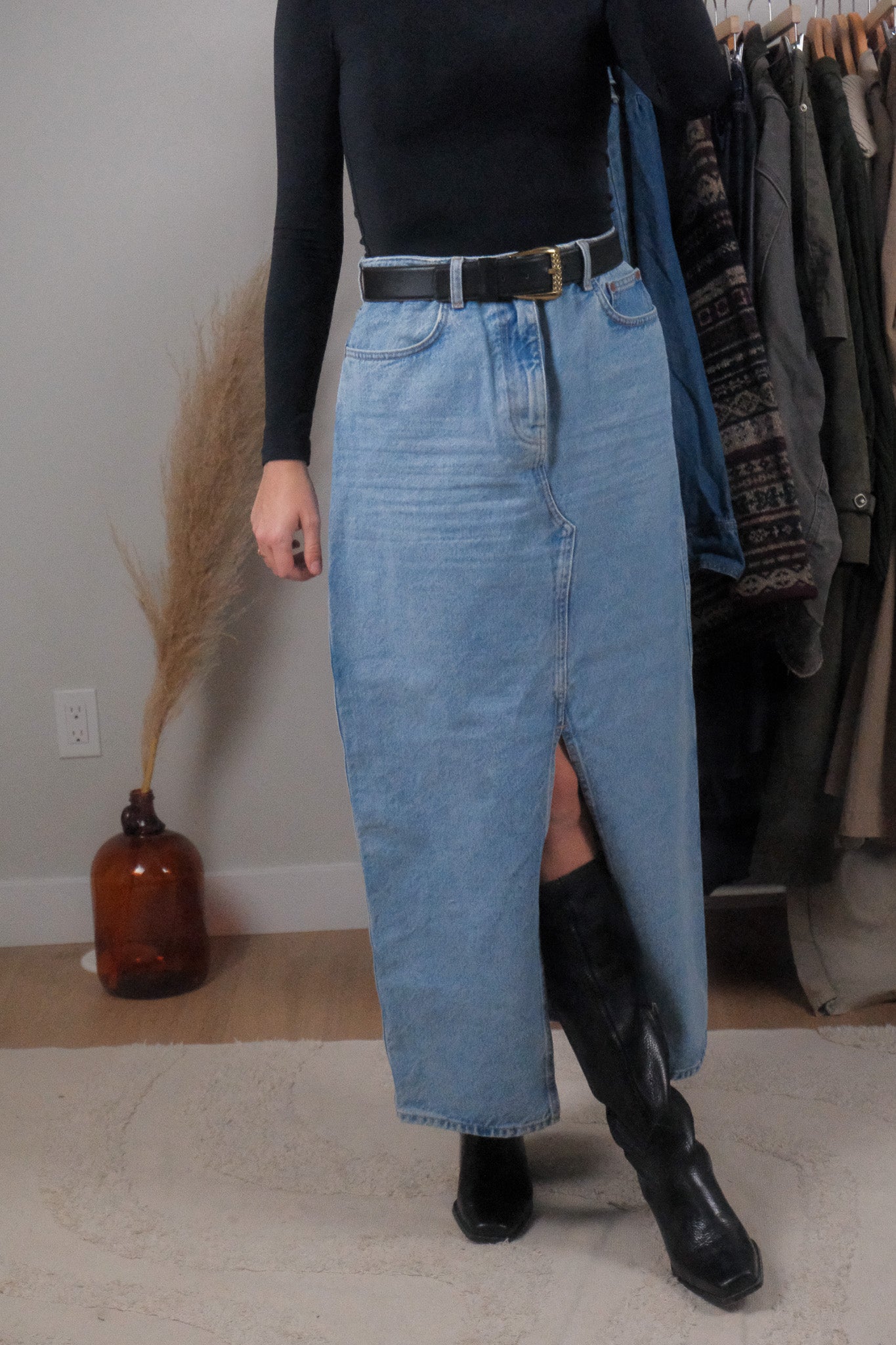 Modern x Denim Maxi Skirt (L)