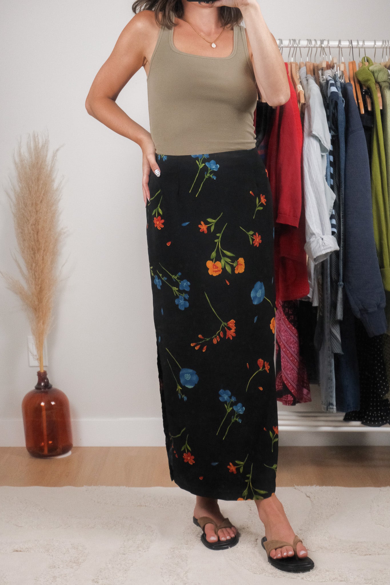 Made in Canada x Vintage x Floral Maxi Skirt (6)