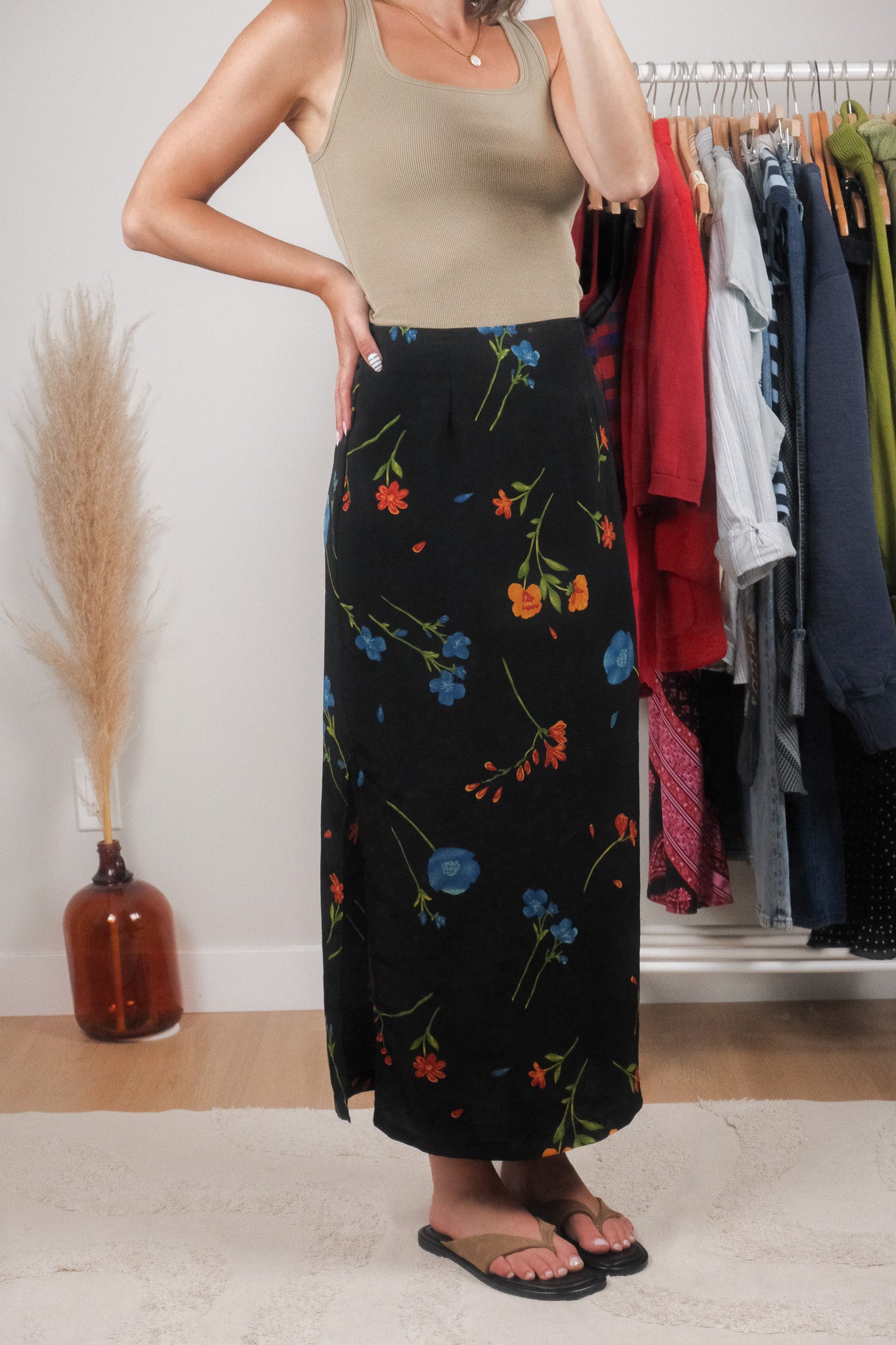 Made in Canada x Vintage x Floral Maxi Skirt (6)