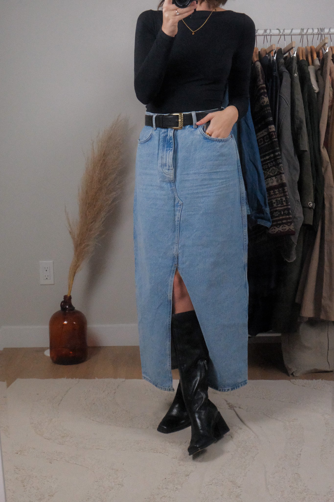 Modern x Denim Maxi Skirt (L)