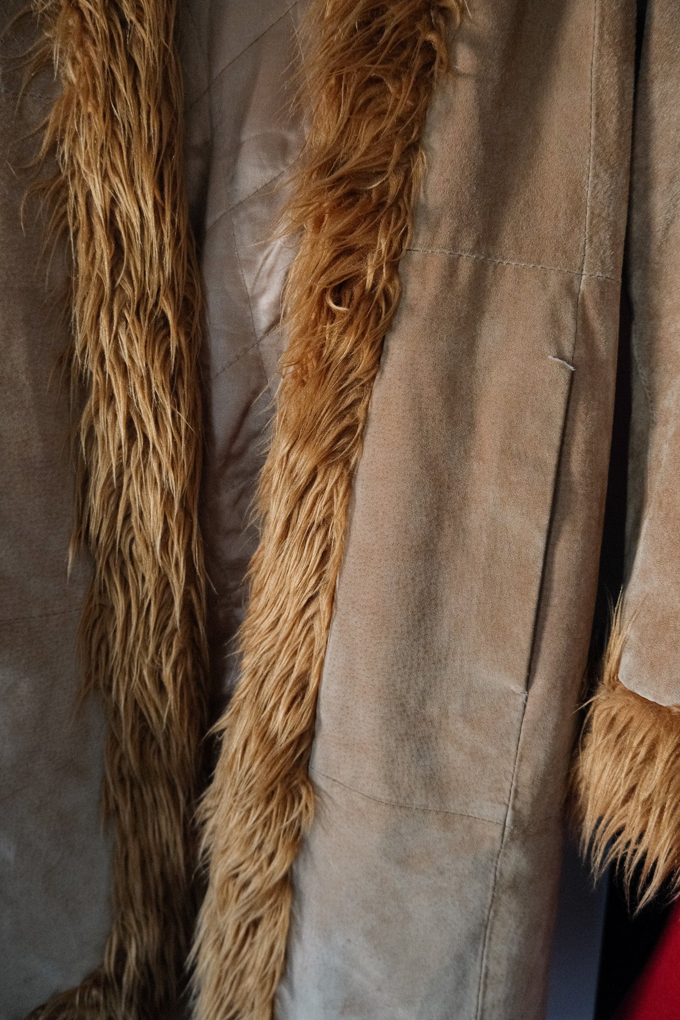 Vintage x 100% Suede & Faux Fur Long Jacket (S)