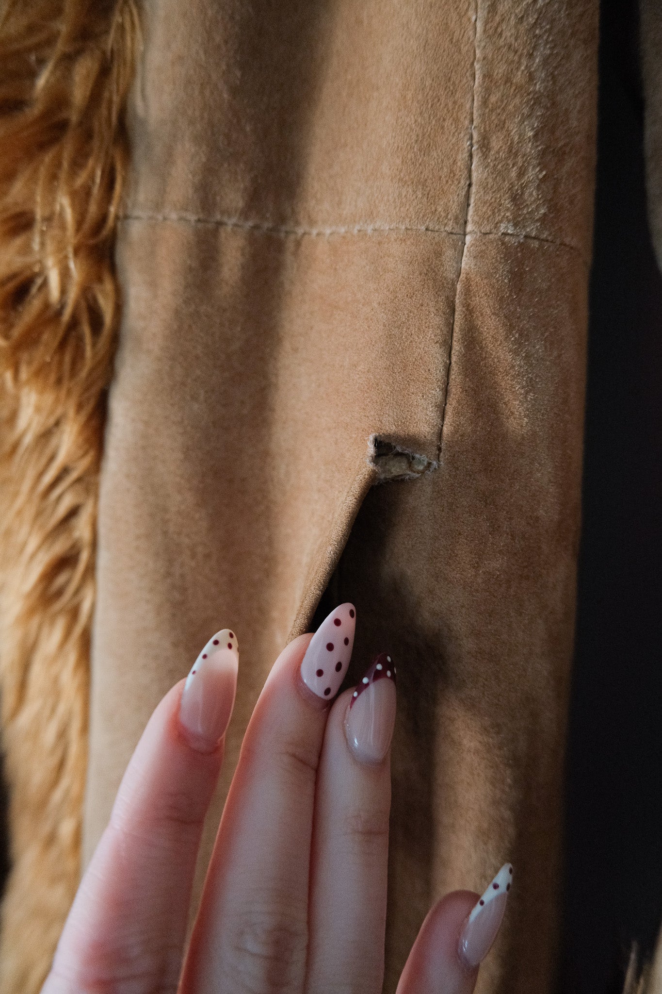 Vintage x 100% Suede & Faux Fur Long Jacket (S)