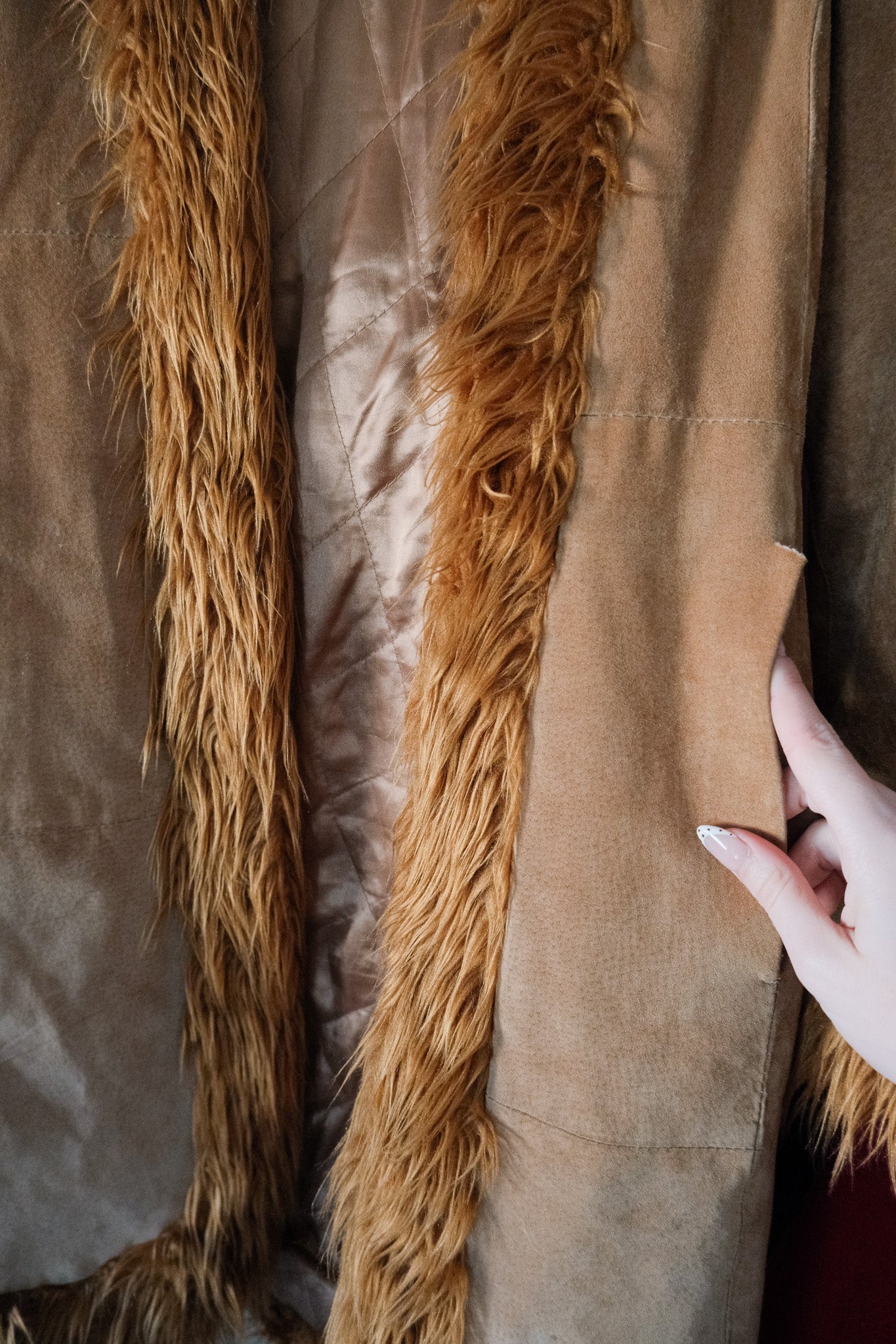 Vintage x 100% Suede & Faux Fur Long Jacket (S)