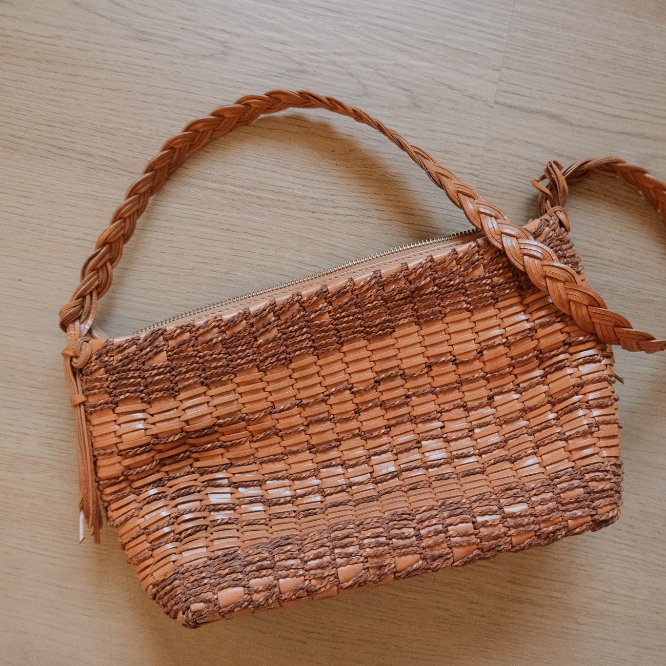 Vintage x Leather Woven Purse