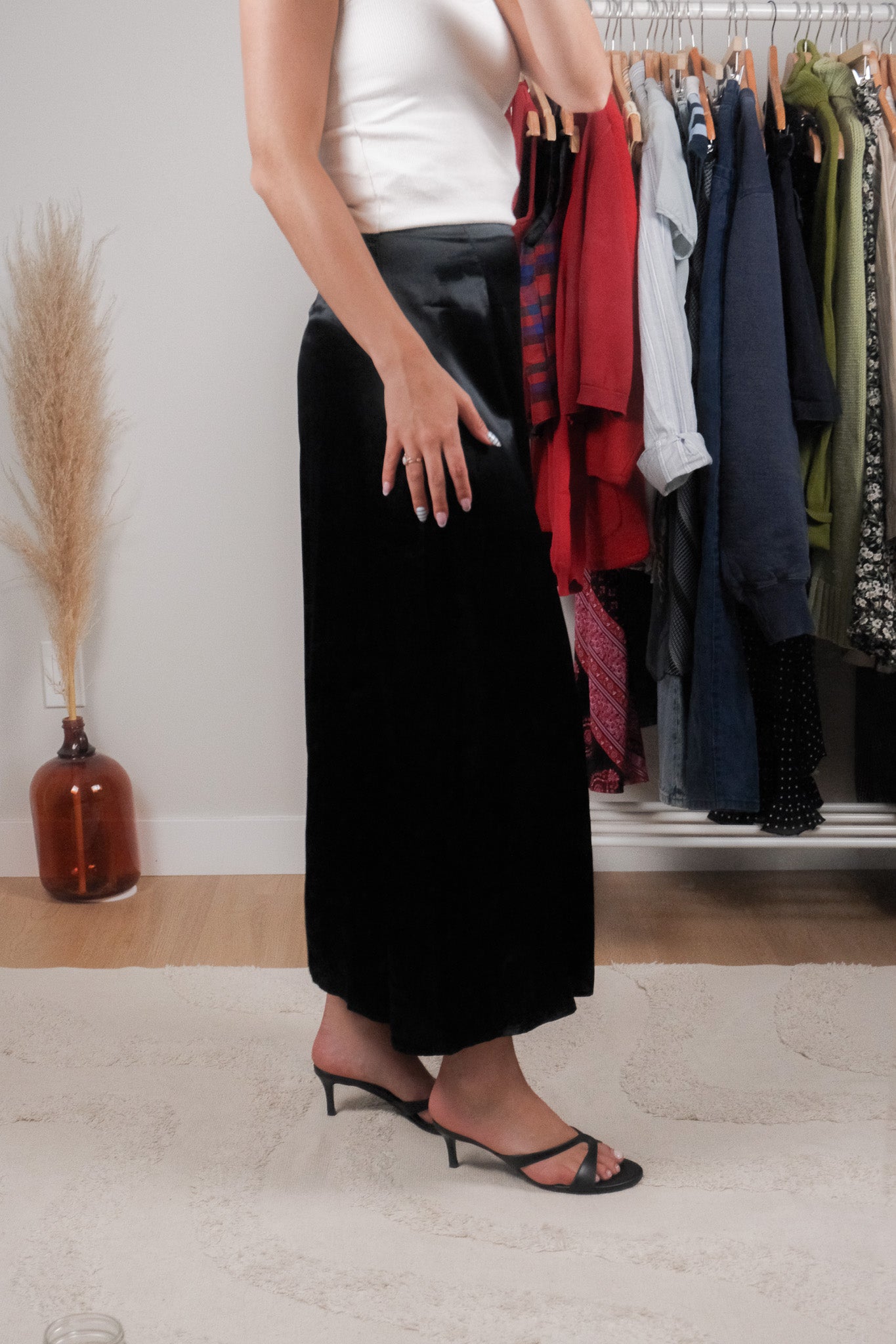 Made in Canada x Vintage x Satin Maxi Skirt (XS)