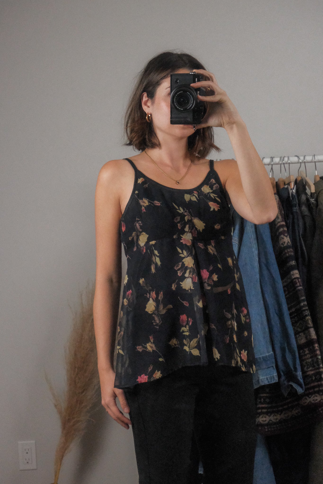 Made in the USA x Vintage x Floral Tie Back Tank (S)