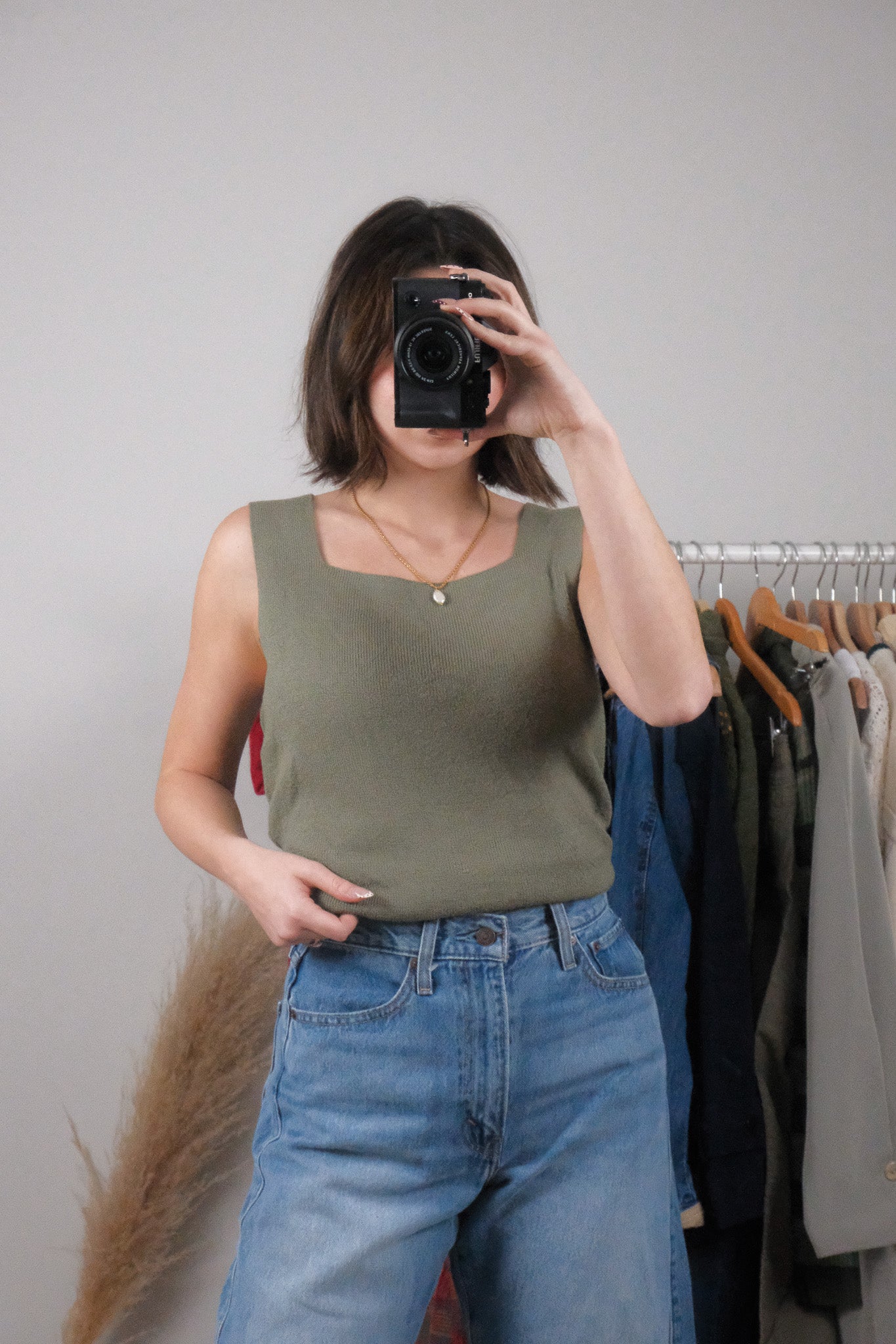 Vintage x Square-Neck Knit Tank (M)