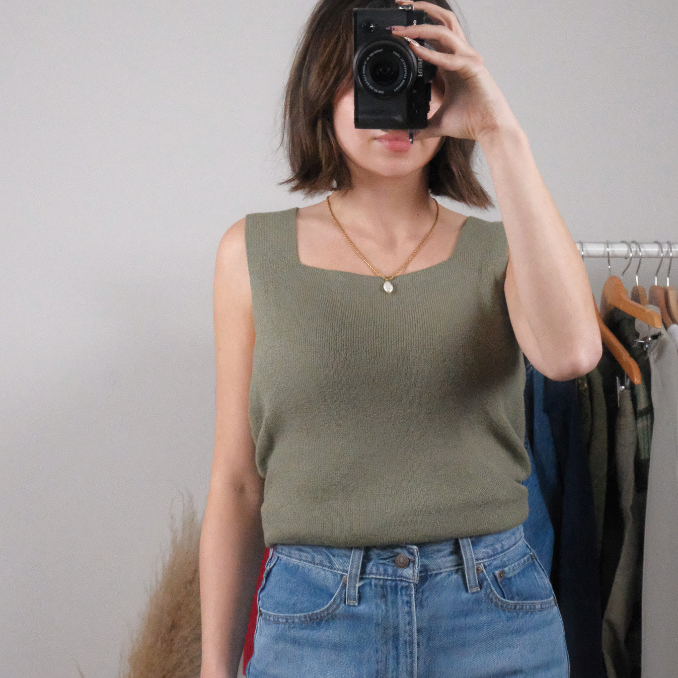 Vintage x Square-Neck Knit Tank (M)