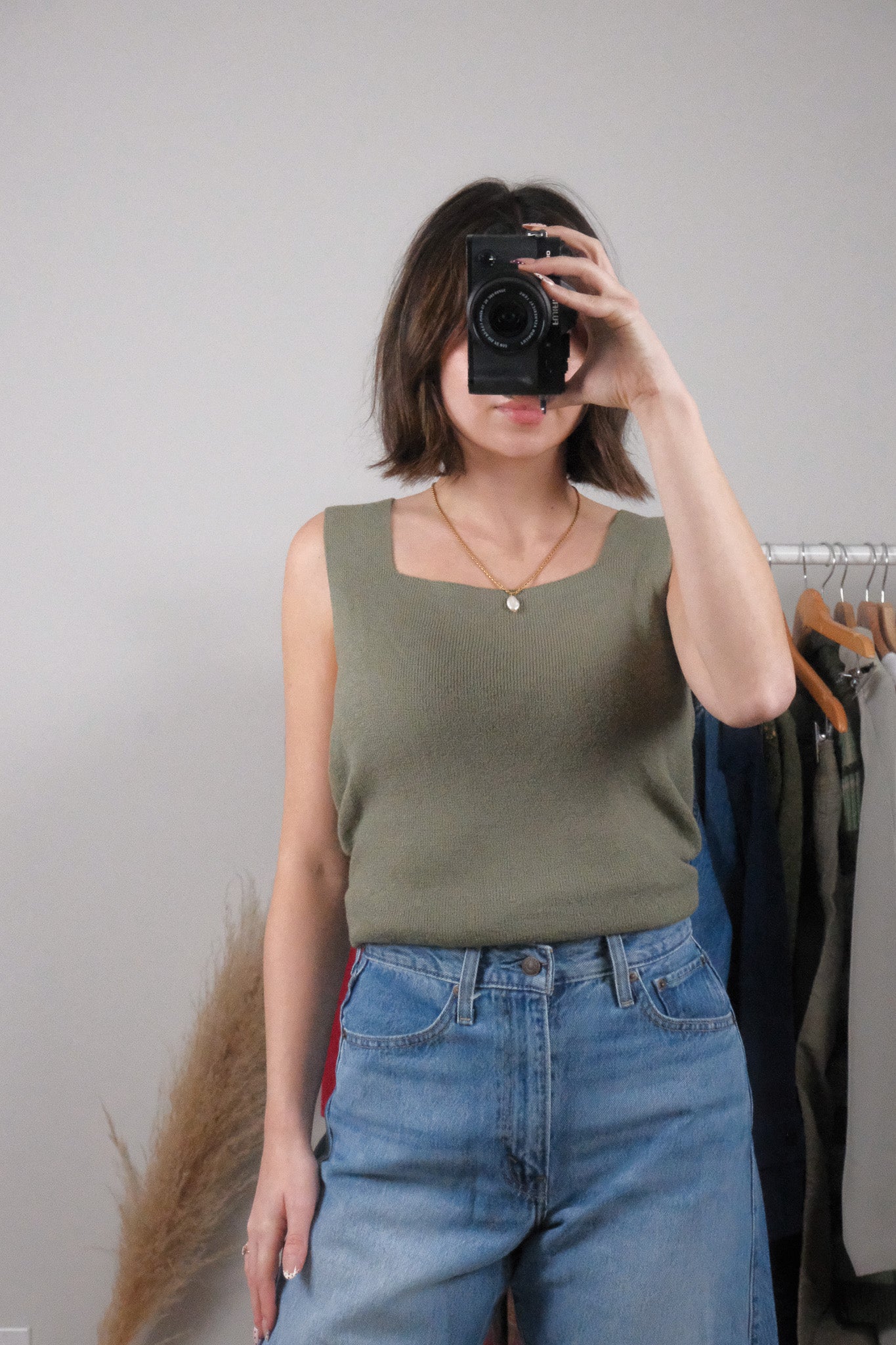 Vintage x Square-Neck Knit Tank (M)