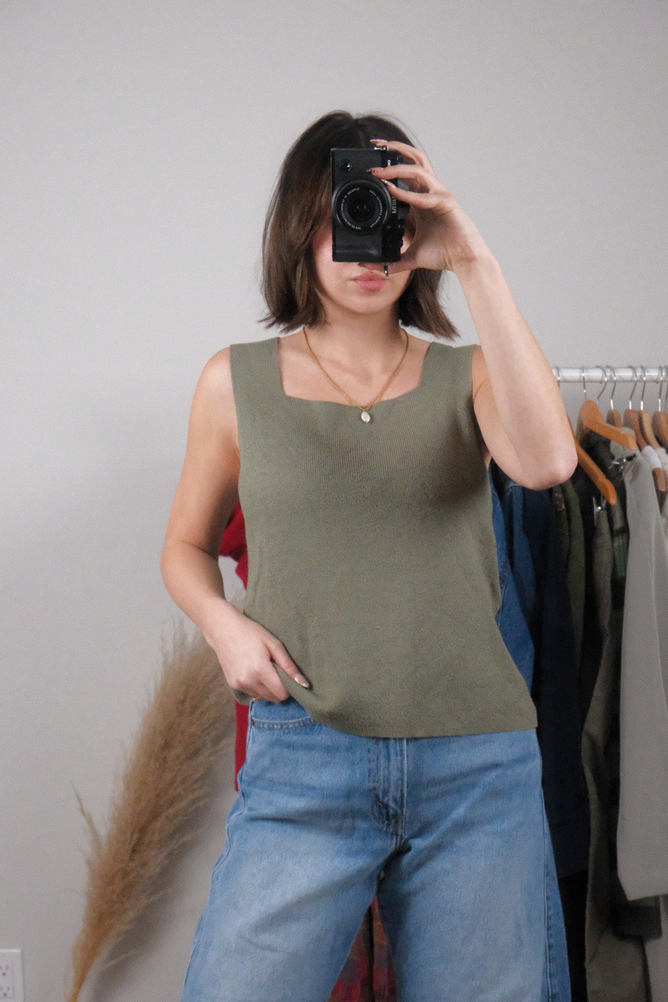 Vintage x Square-Neck Knit Tank (M)