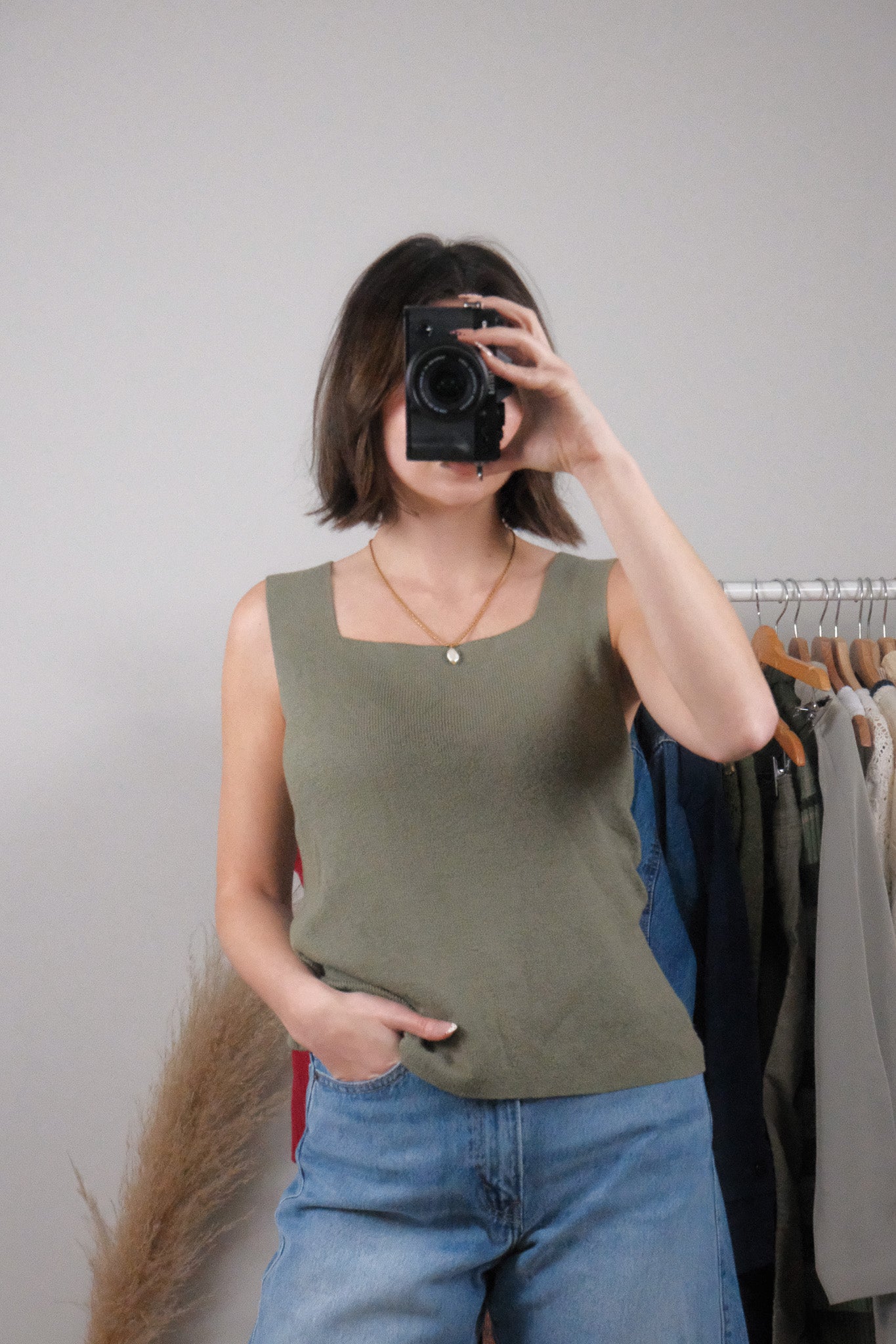 Vintage x Square-Neck Knit Tank (M)