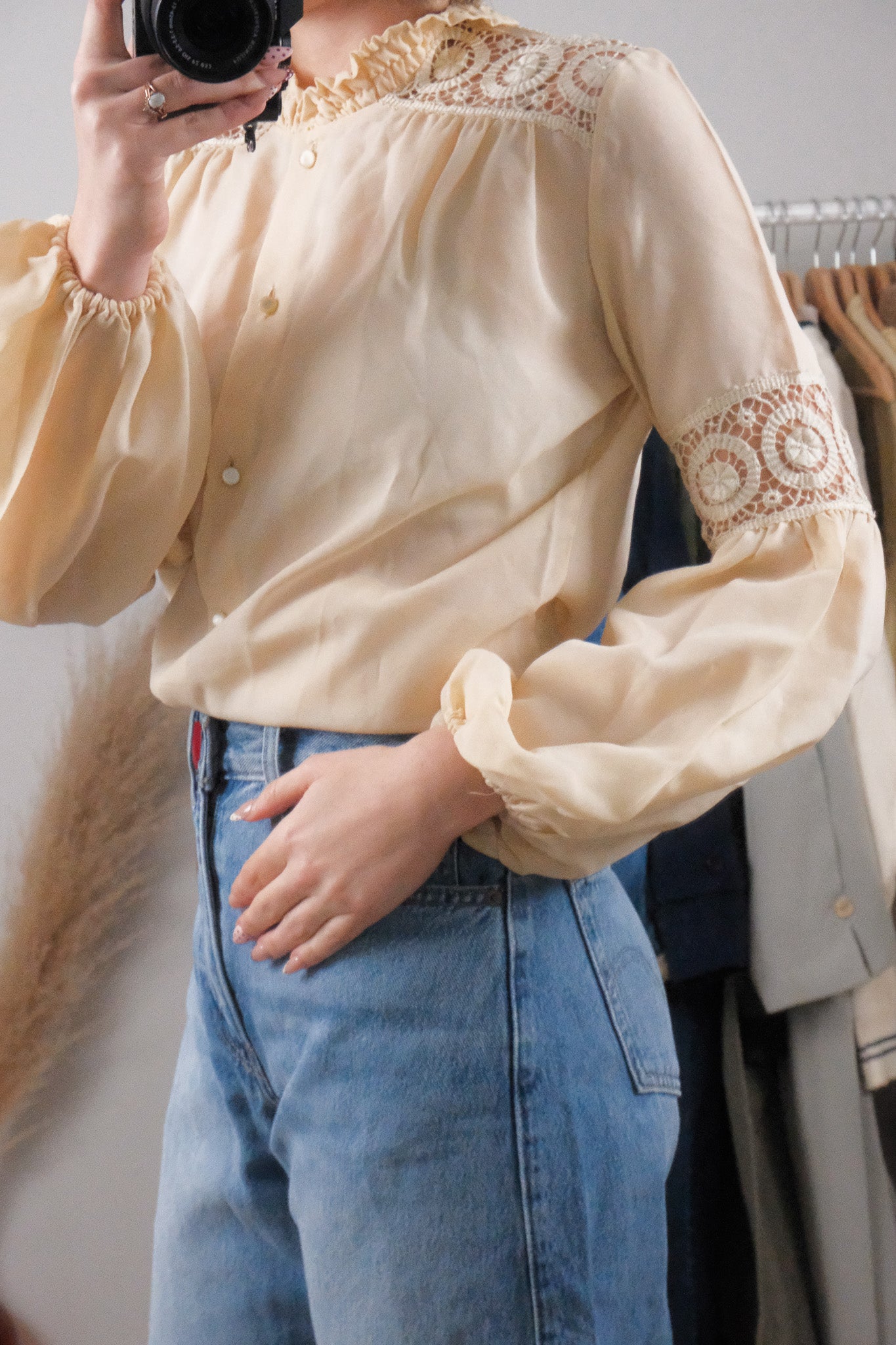 Vintage x Crochet Blouse (M)