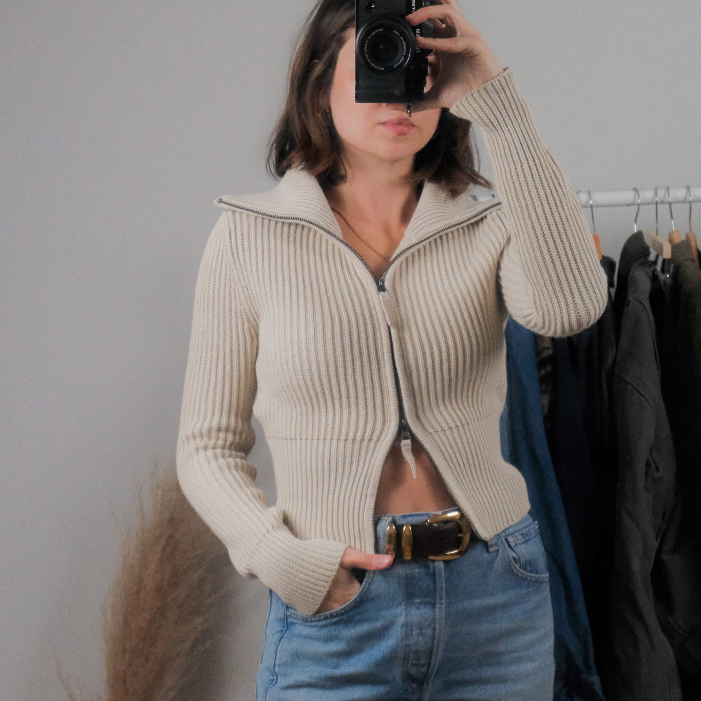 Modern x Double Zipper Cardigan (XS)