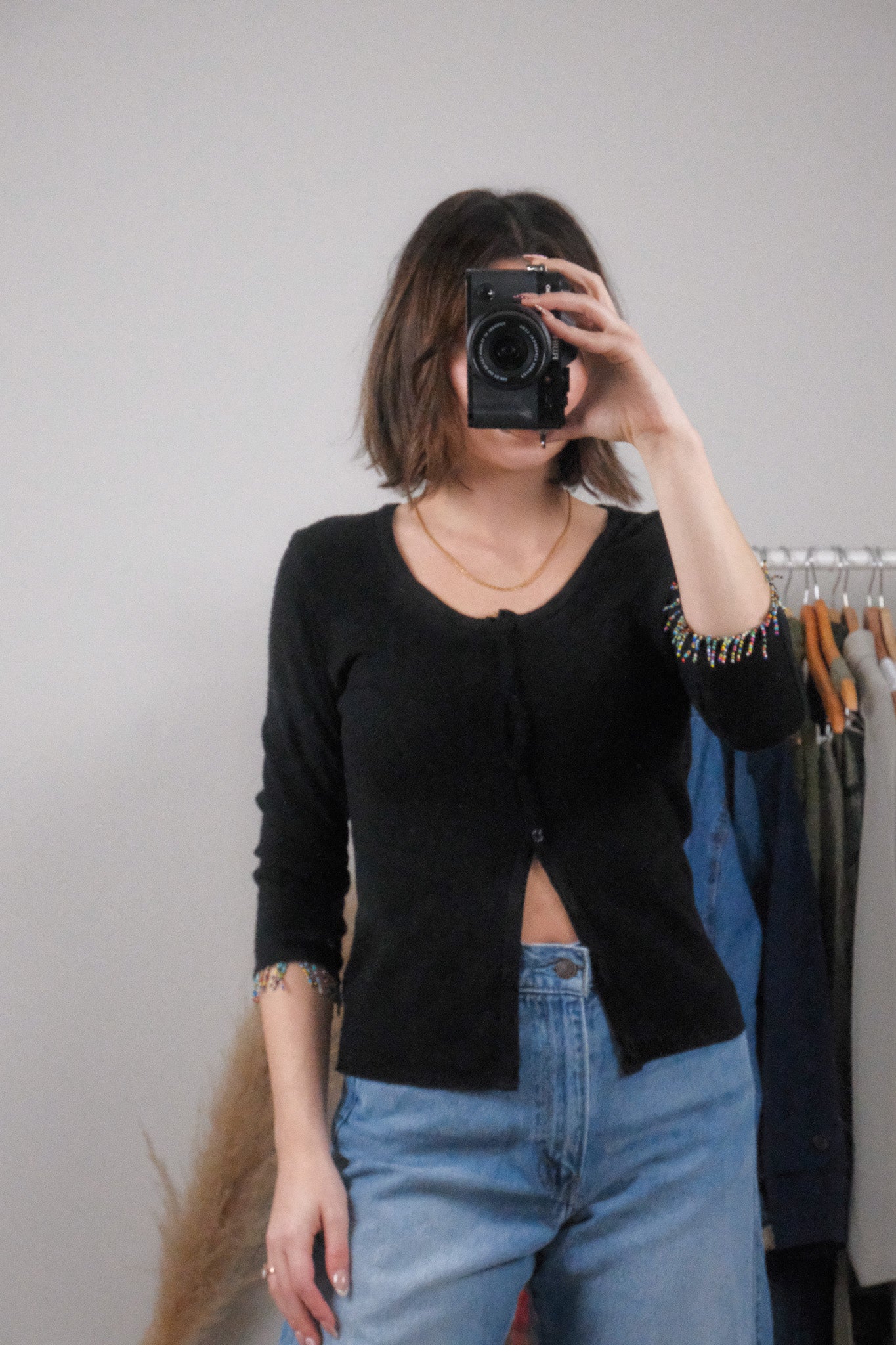 Made in Canada x Vintage x Beaded Cardigan (XS)
