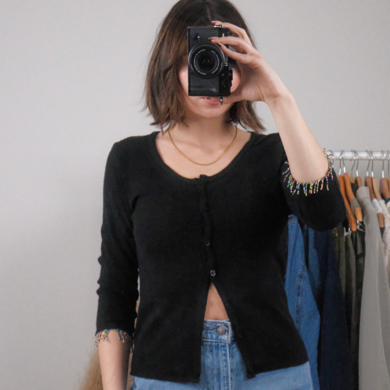 Made in Canada x Vintage x Beaded Cardigan (XS)