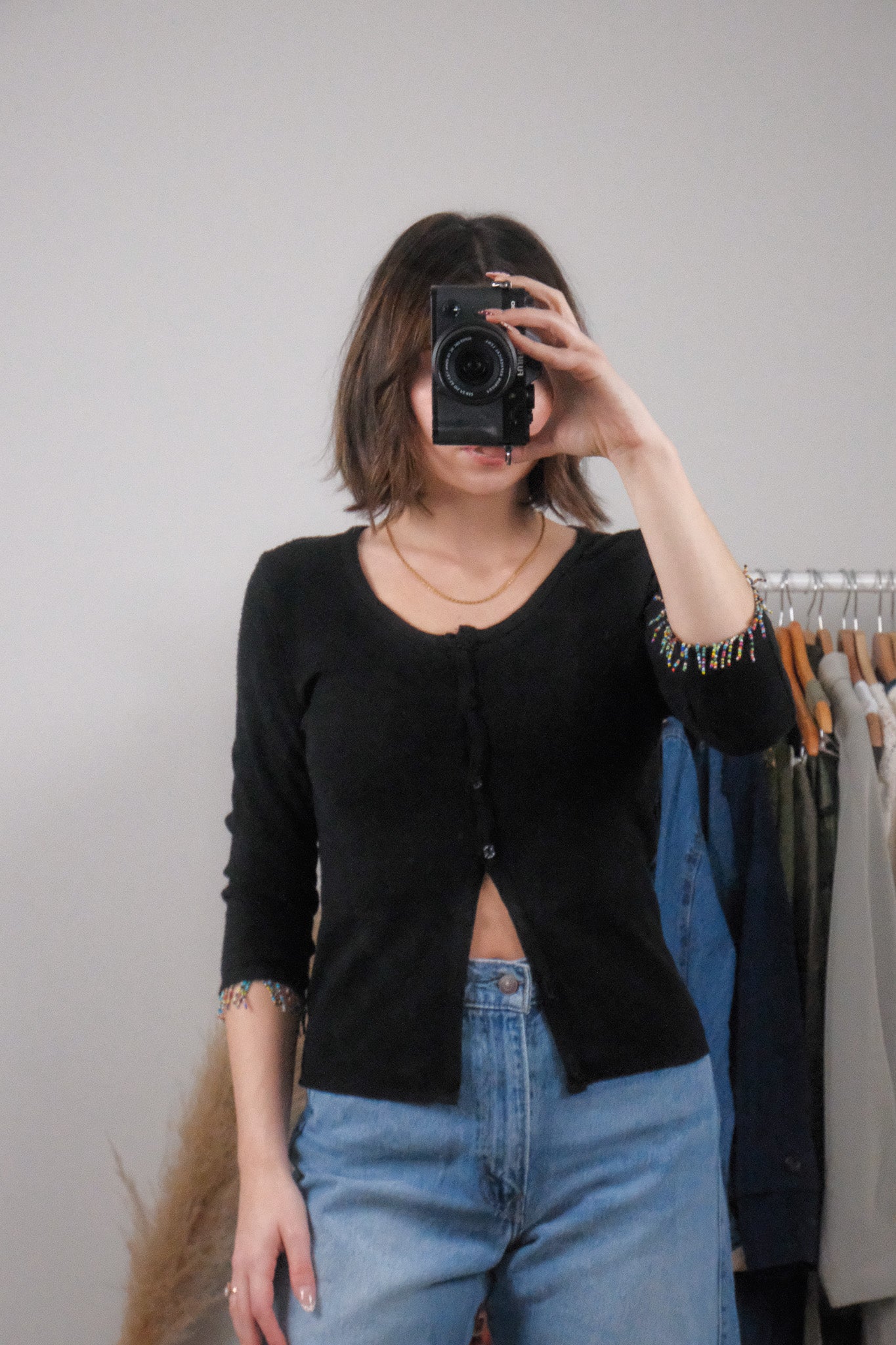 Made in Canada x Vintage x Beaded Cardigan (XS)