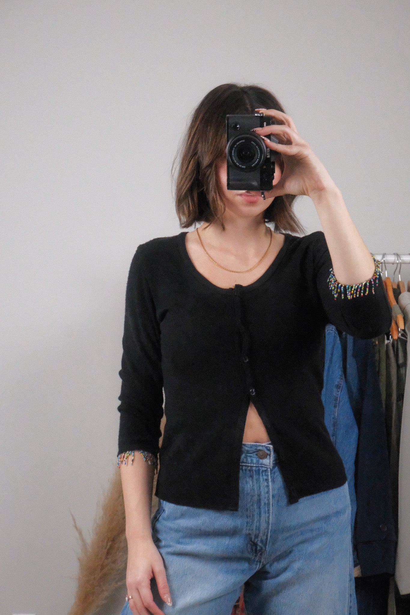 Made in Canada x Vintage x Beaded Cardigan (XS)