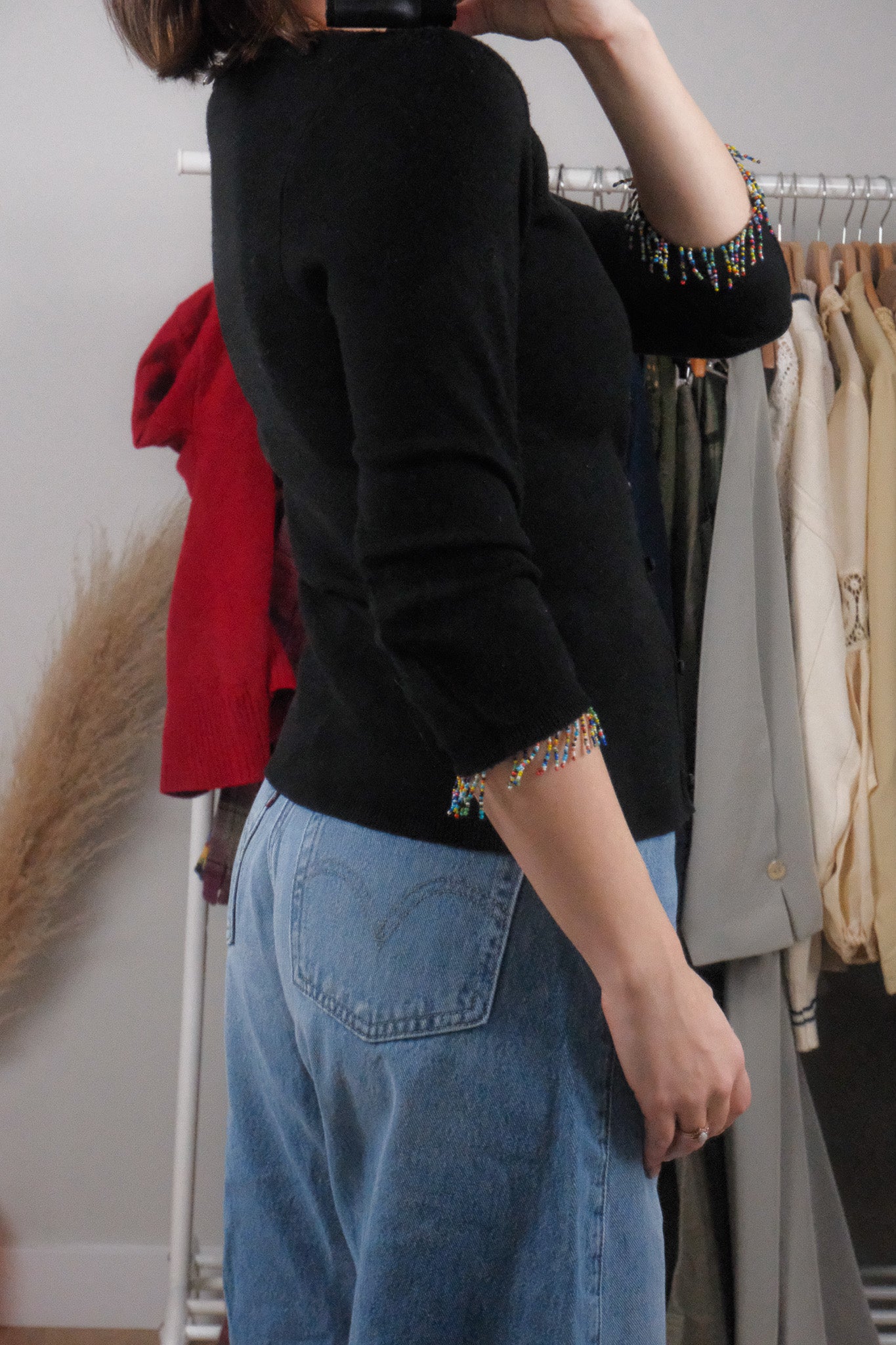 Made in Canada x Vintage x Beaded Cardigan (XS)