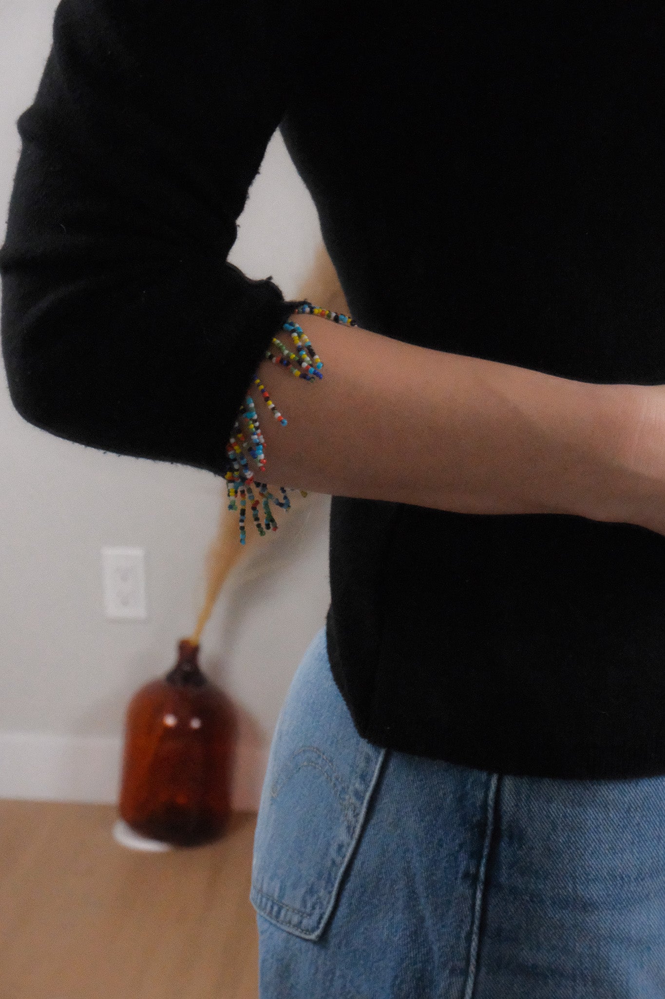 Made in Canada x Vintage x Beaded Cardigan (XS)