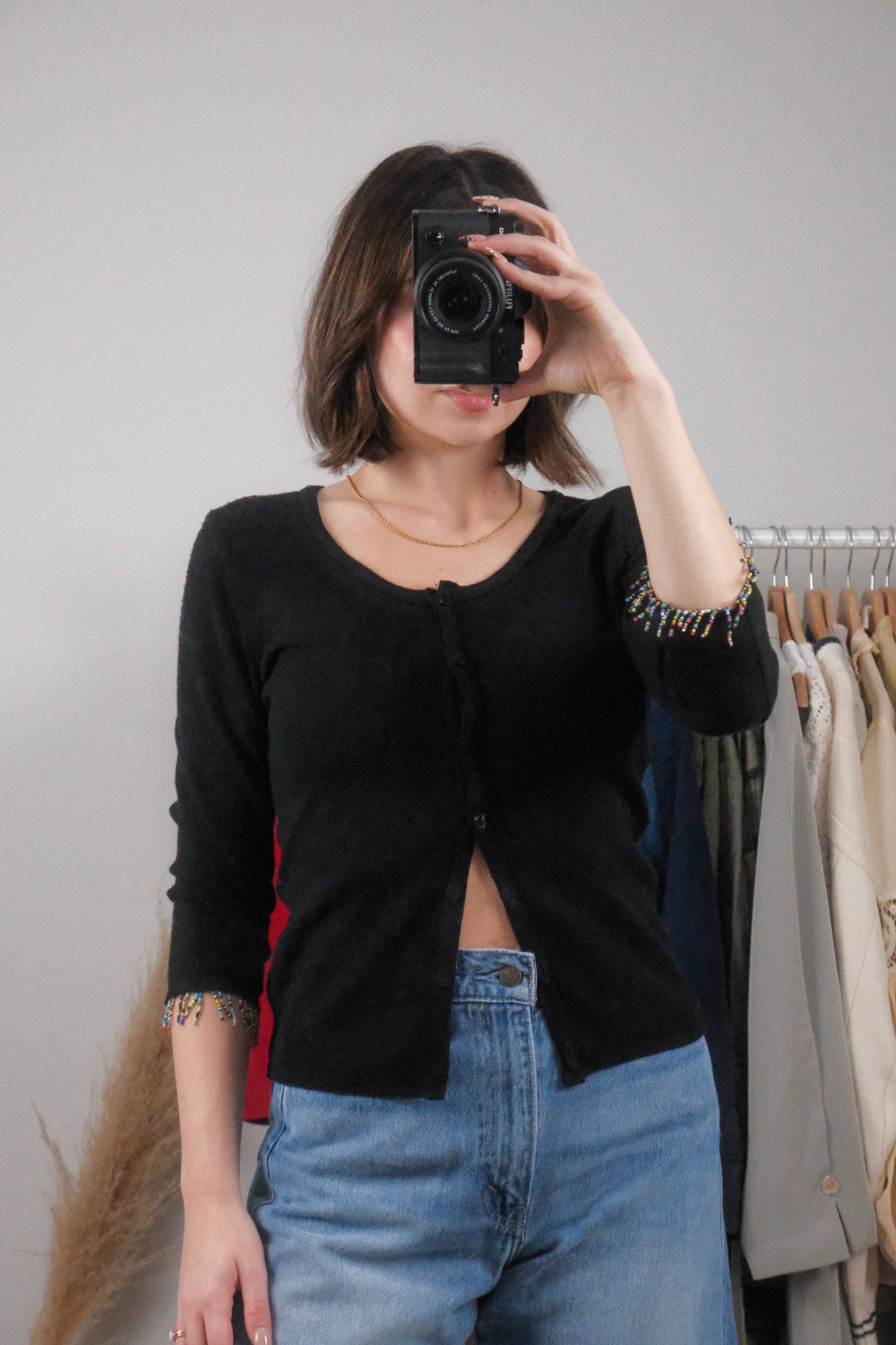 Made in Canada x Vintage x Beaded Cardigan (XS)