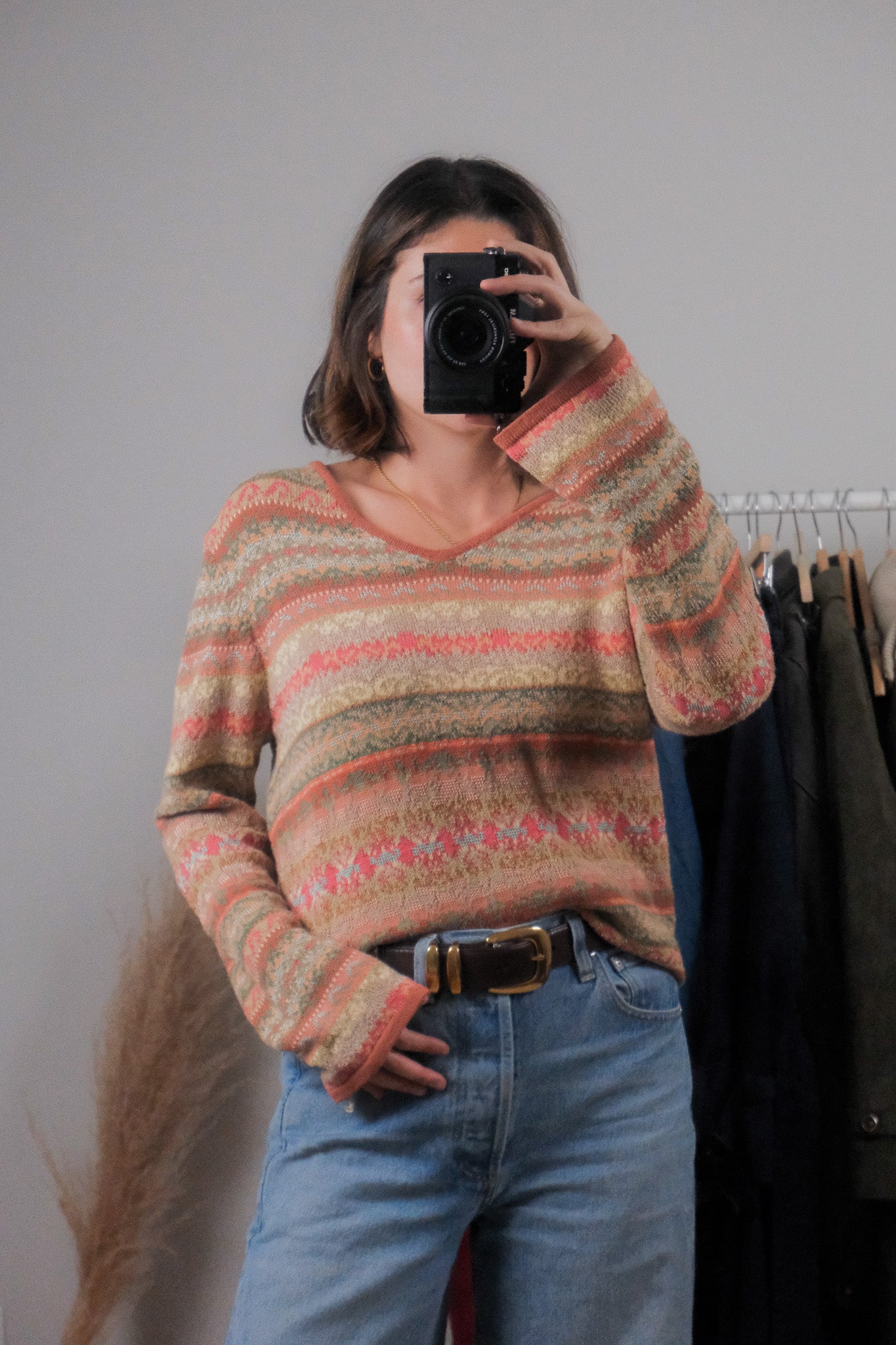 Vintage x Patterned Knit (S/M)
