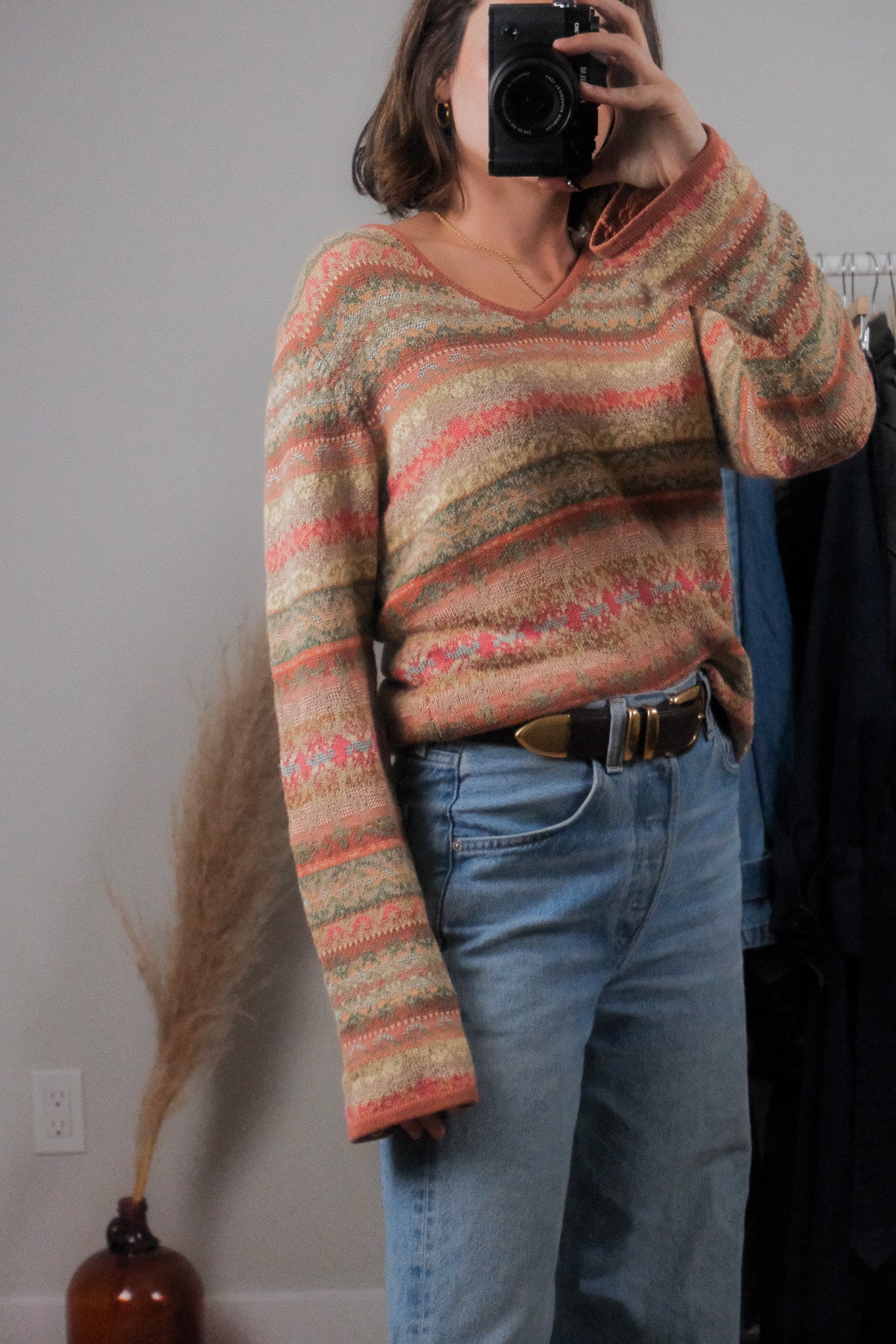 Vintage x Patterned Knit (S/M)