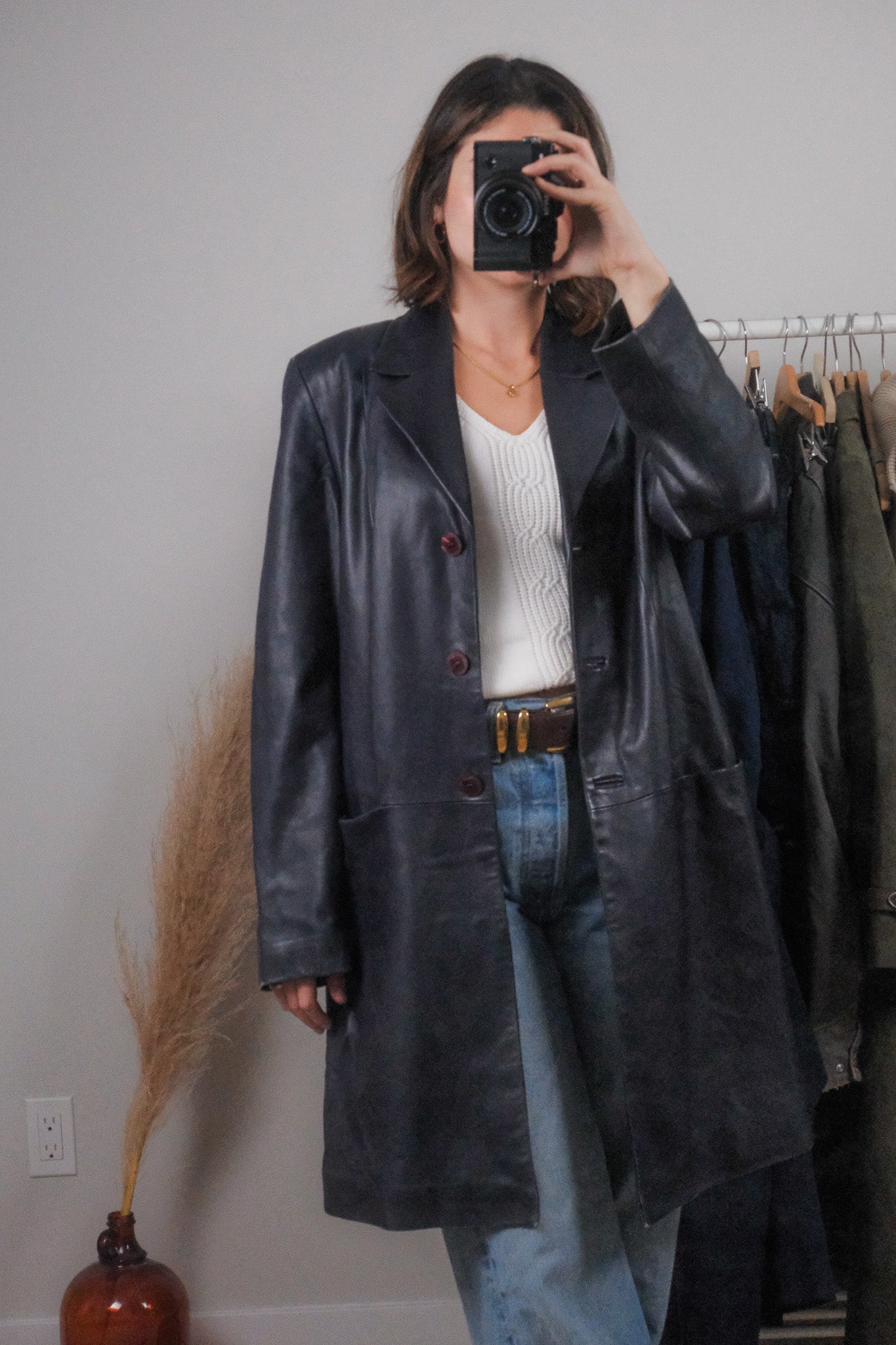 Vintage x Leather Jacket (L)