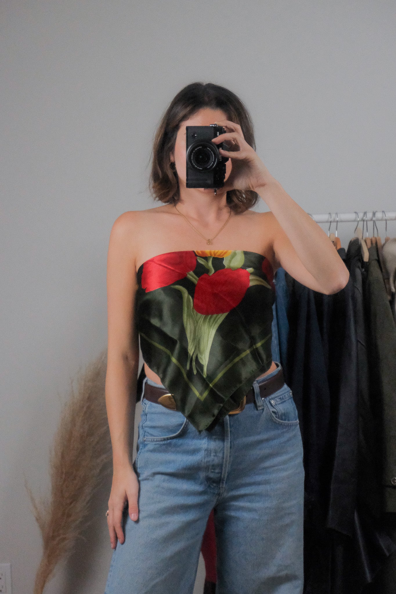 Vintage x Patterned Flower Scarf