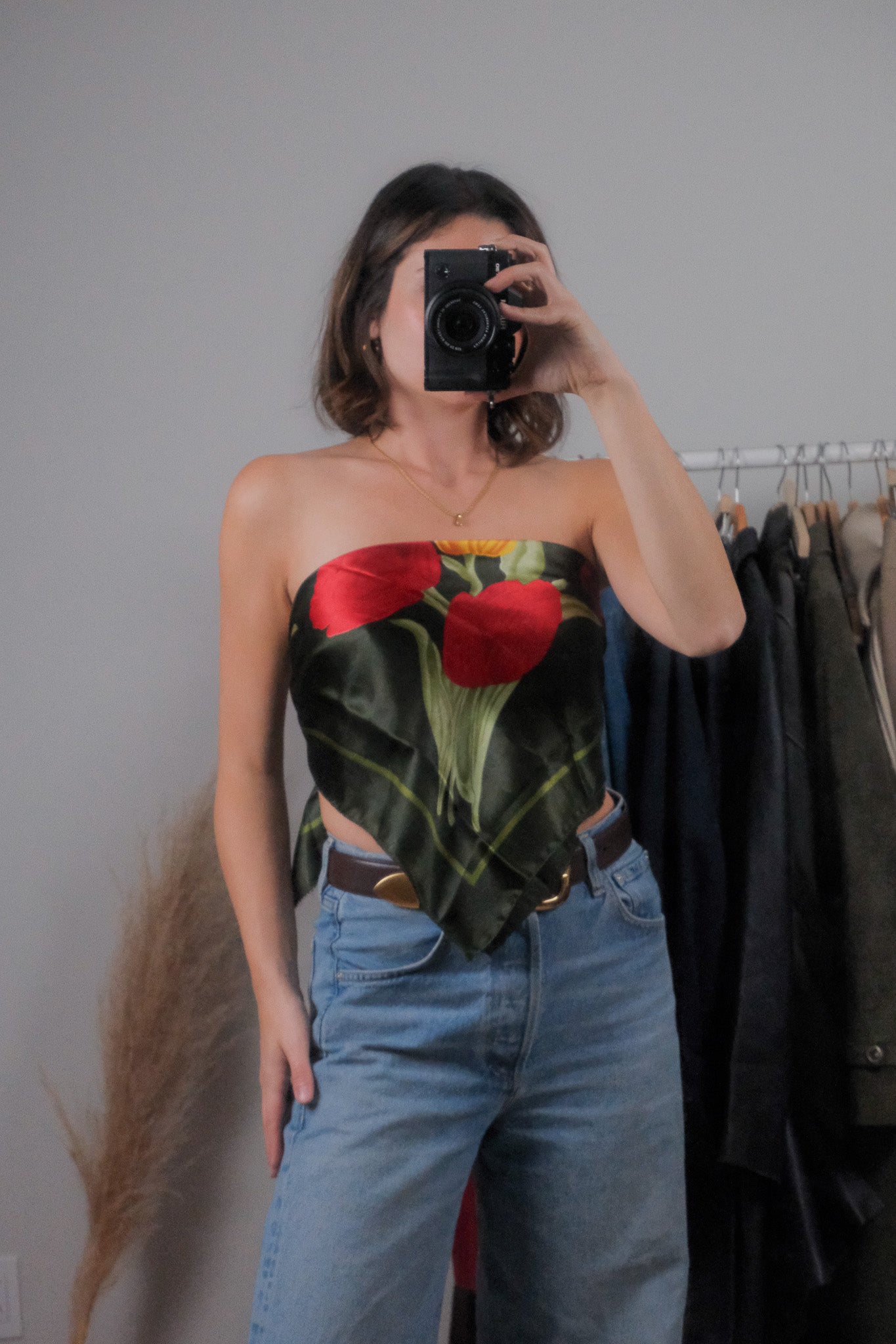 Vintage x Patterned Flower Scarf