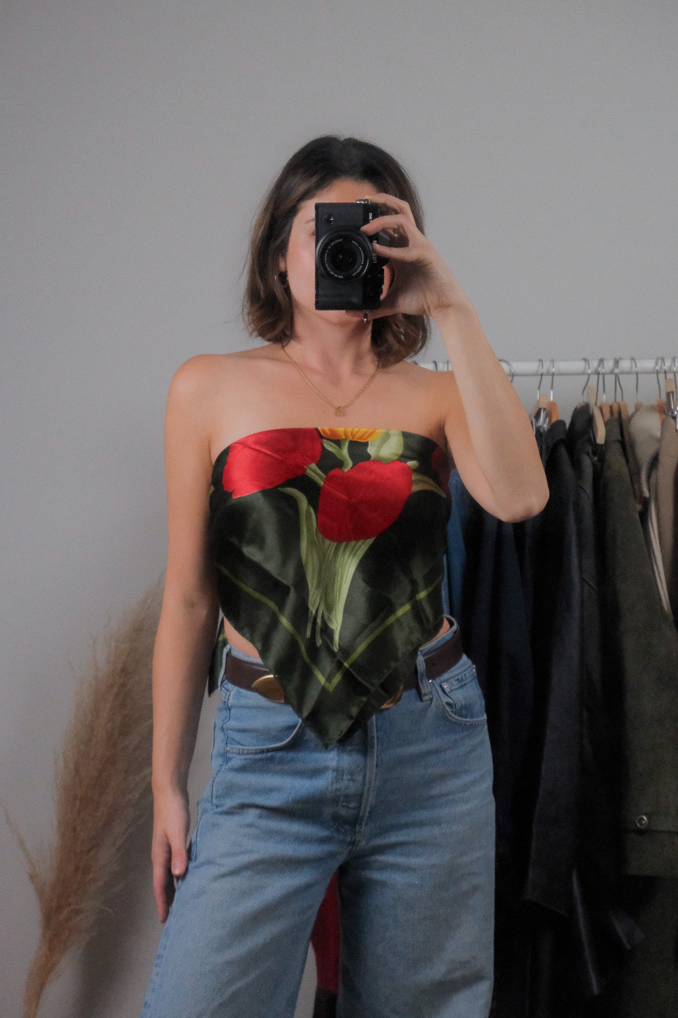 Vintage x Patterned Flower Scarf