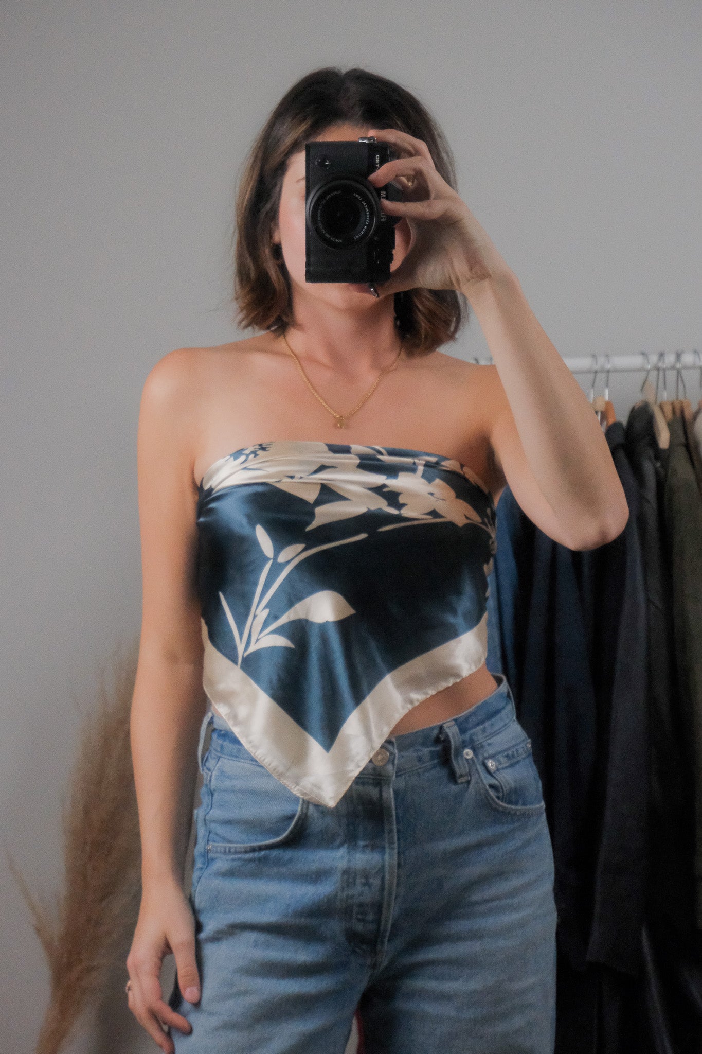 Vintage x Patterned Flower Scarf