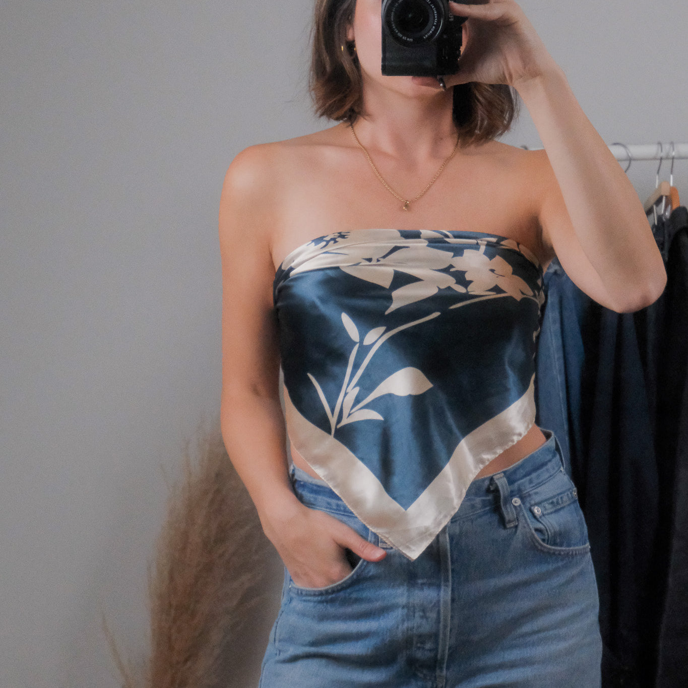 Vintage x Patterned Flower Scarf