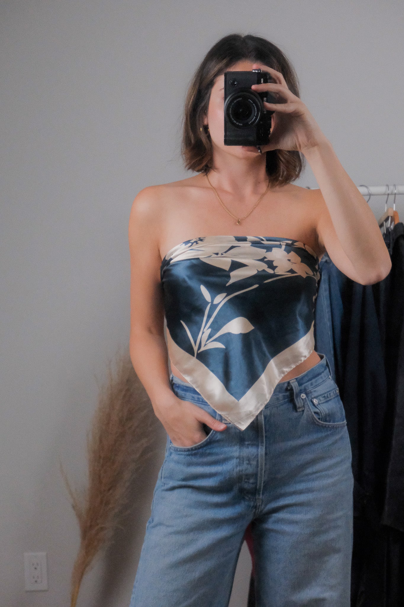 Vintage x Patterned Flower Scarf