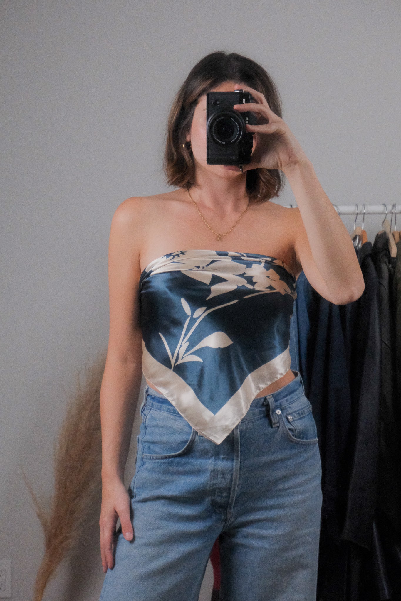 Vintage x Patterned Flower Scarf