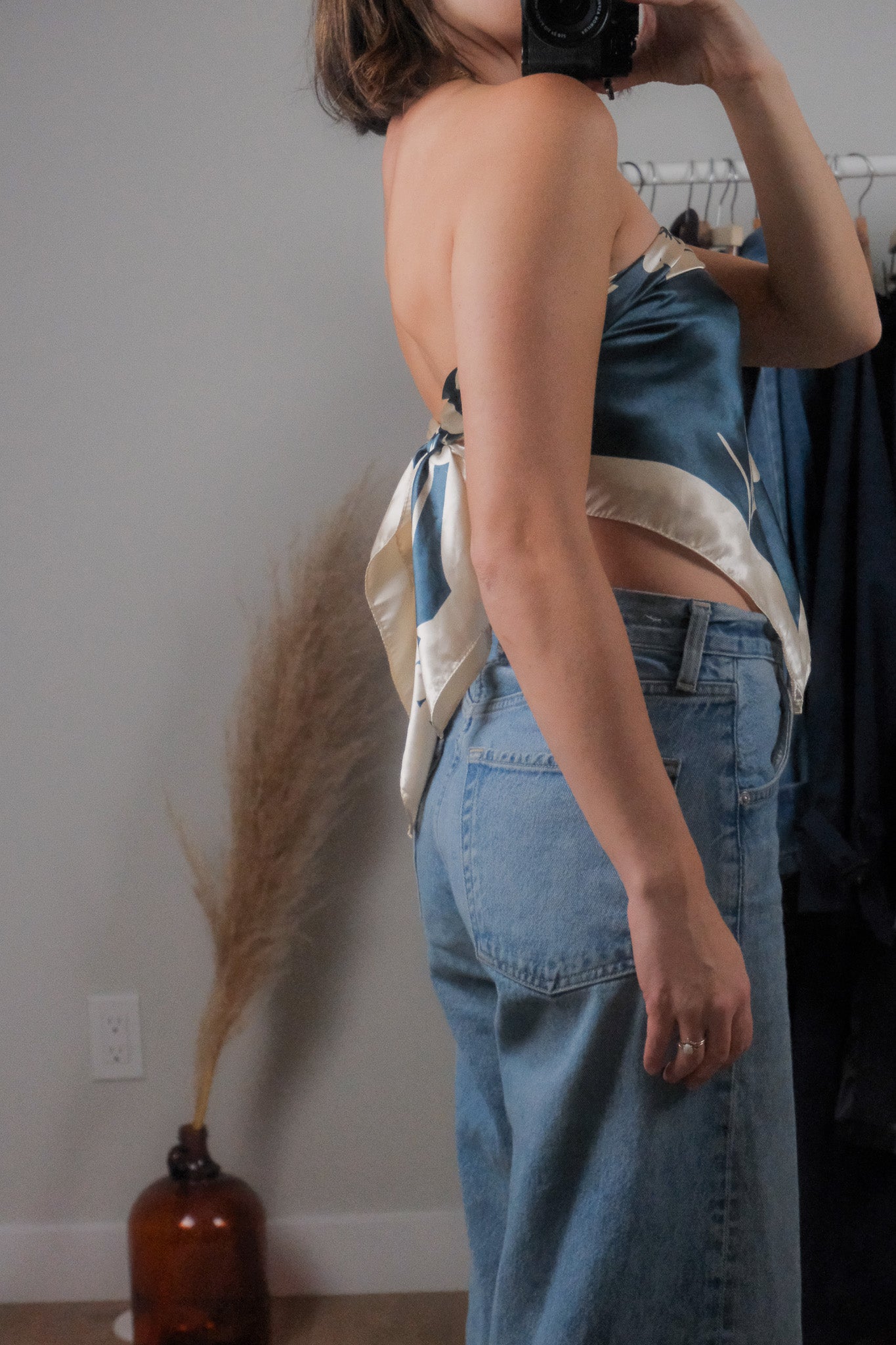 Vintage x Patterned Flower Scarf