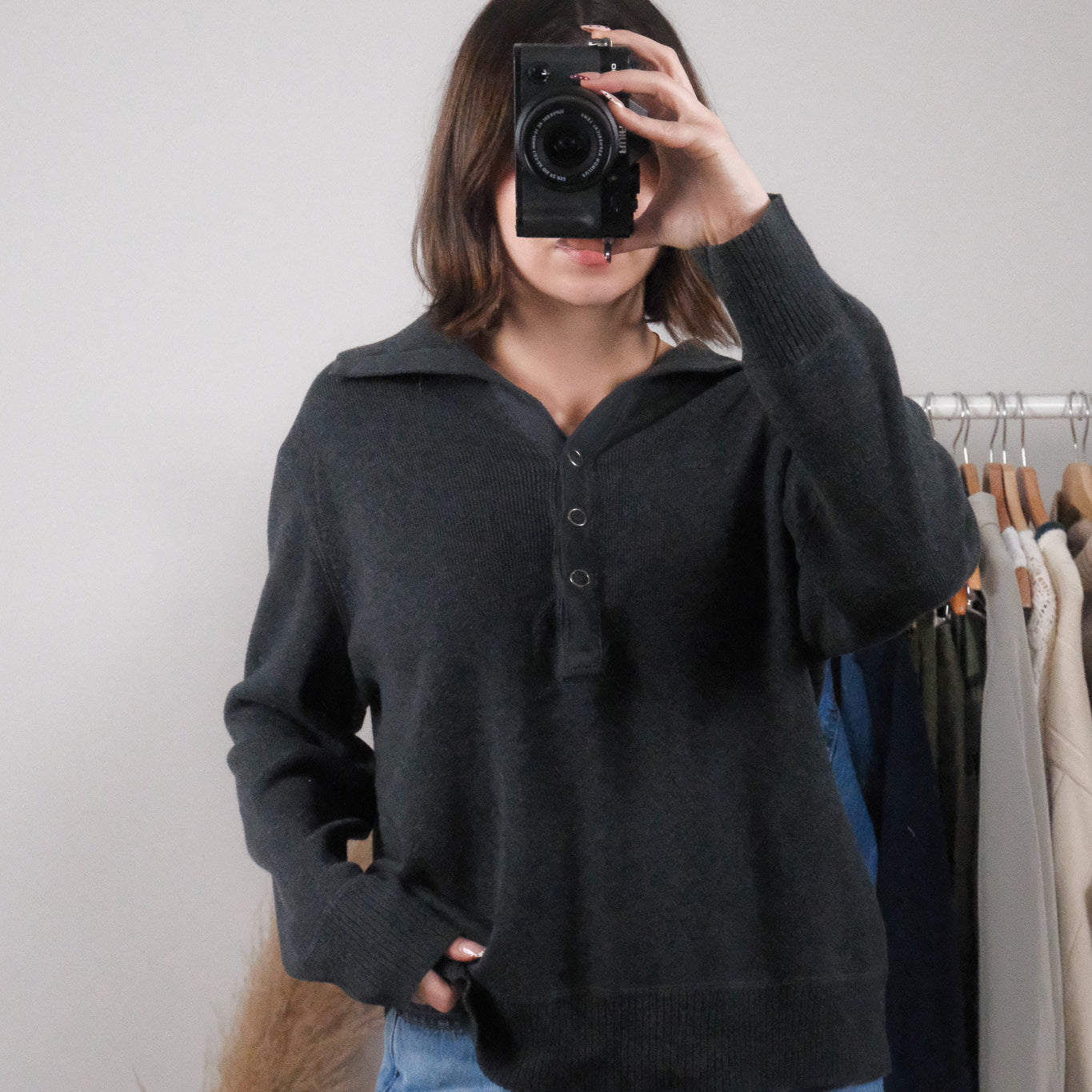 Vintage x Cotton Collared Sweater (L)