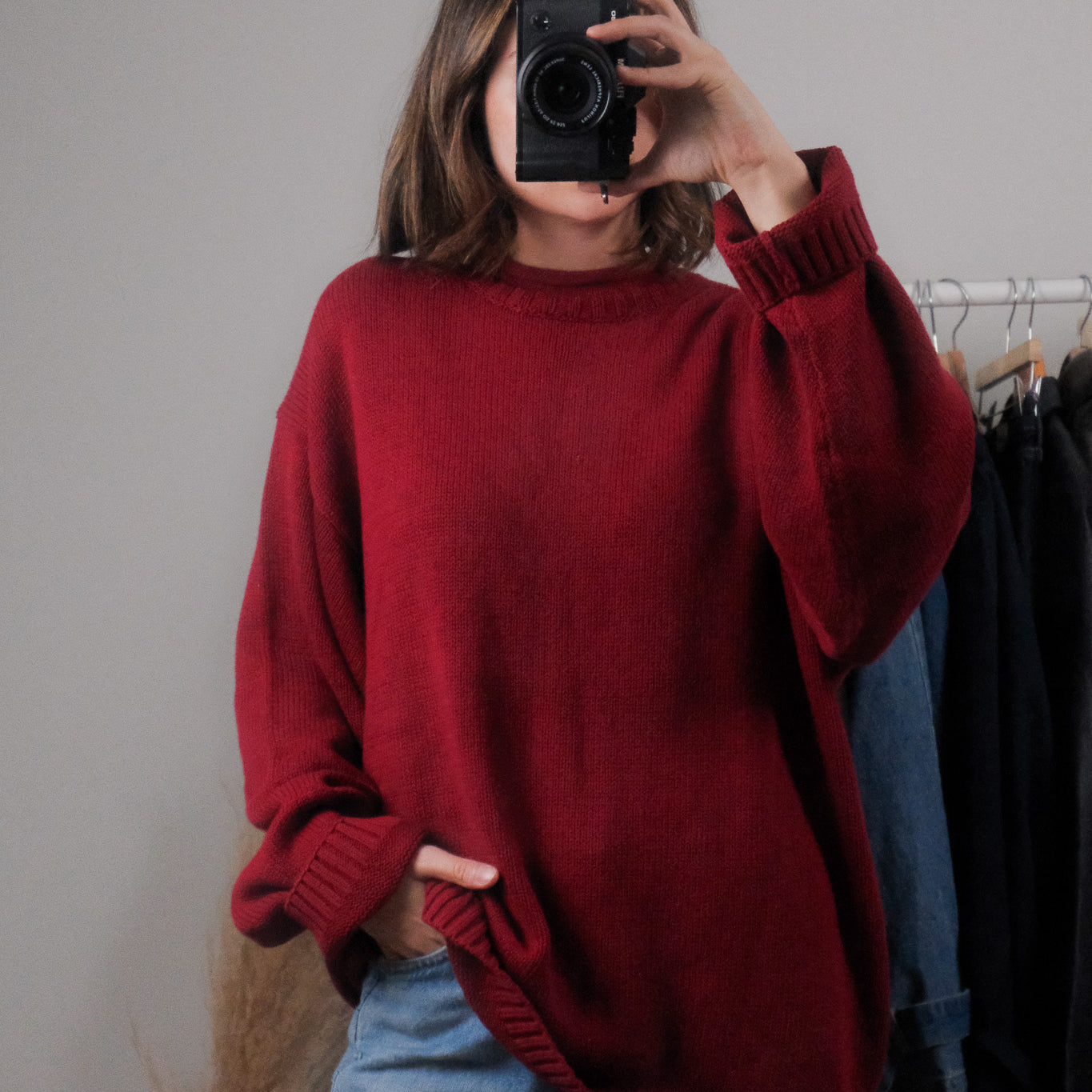 Vintage x Cotton Rolled Neck Chunky Knit (L/XL)