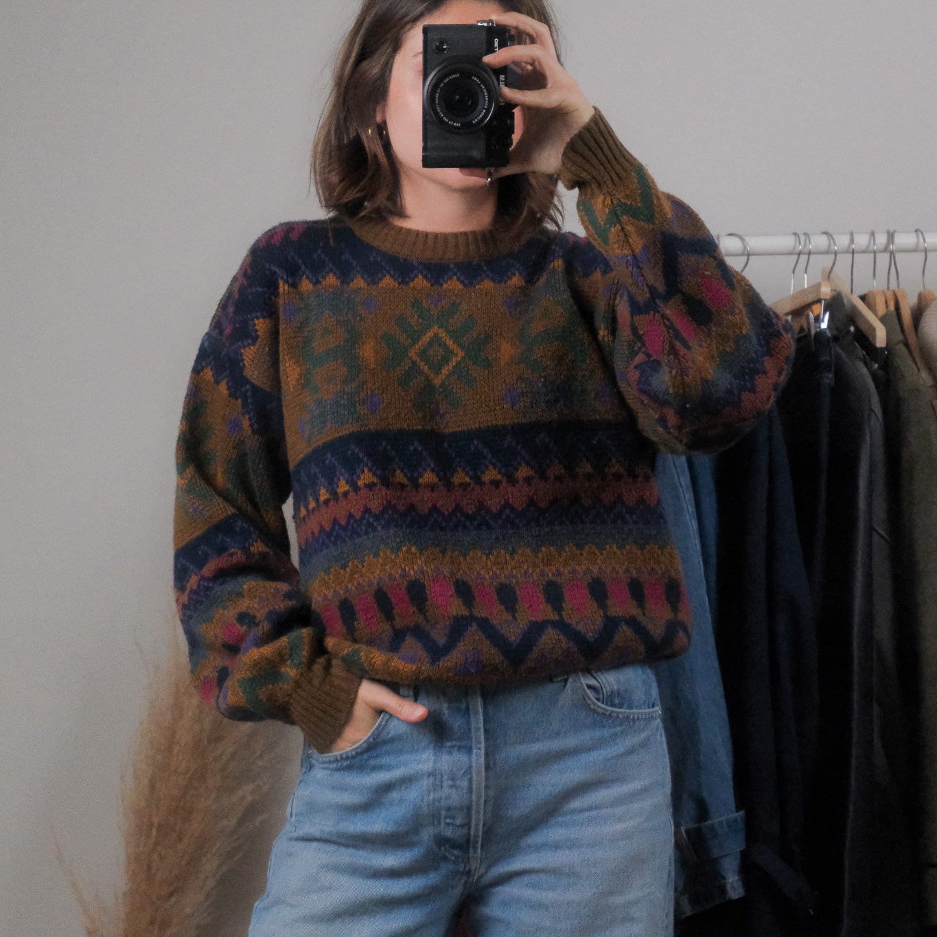 Made in Korea x Vintage x Patterned Knit (S)