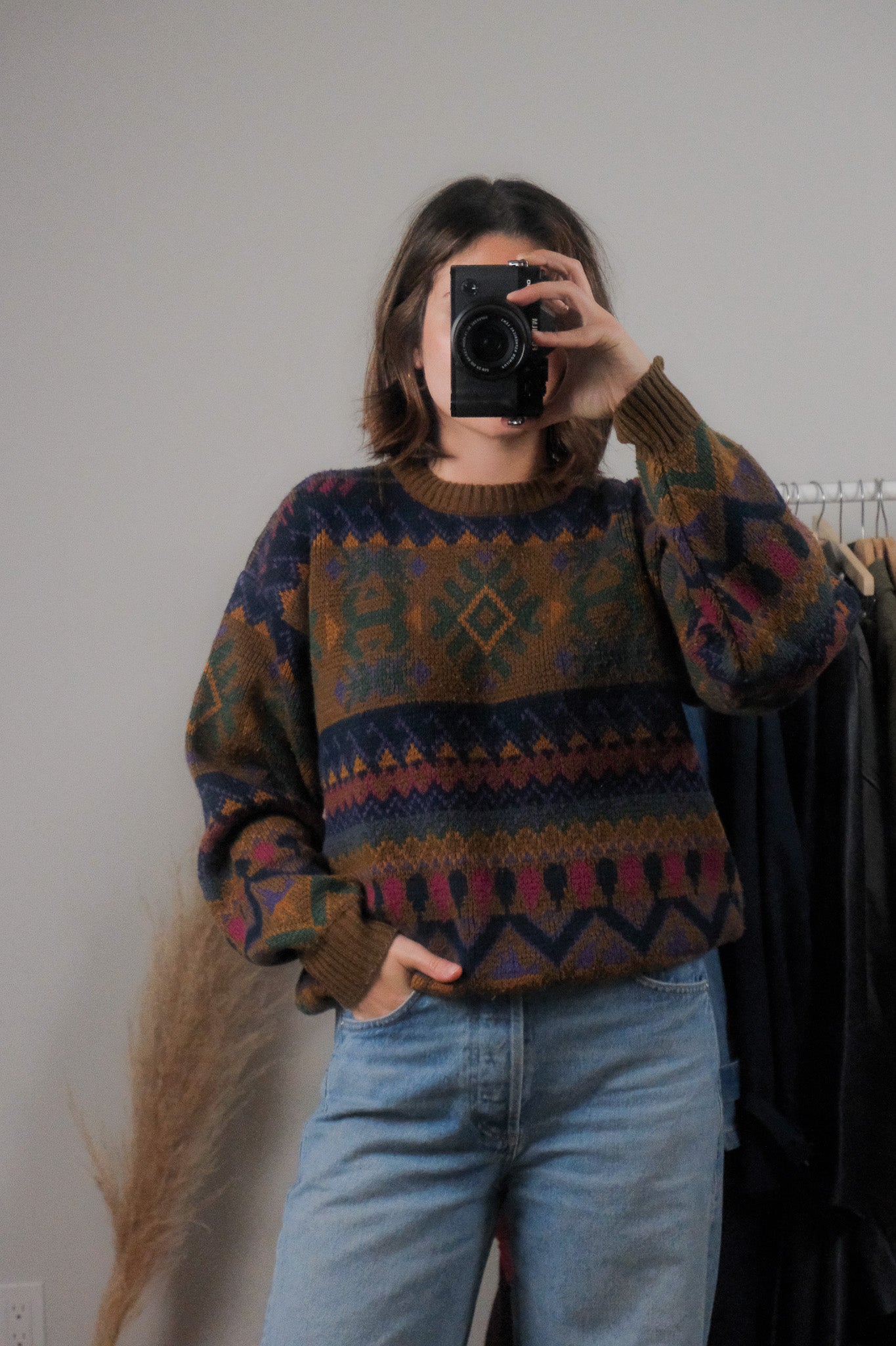 Made in Korea x Vintage x Patterned Knit (S)