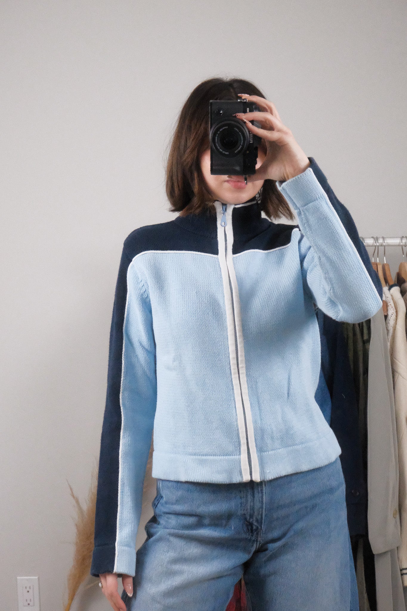 Made in Korea x Vintage x Cotton Zip-Up Knit (M/L)