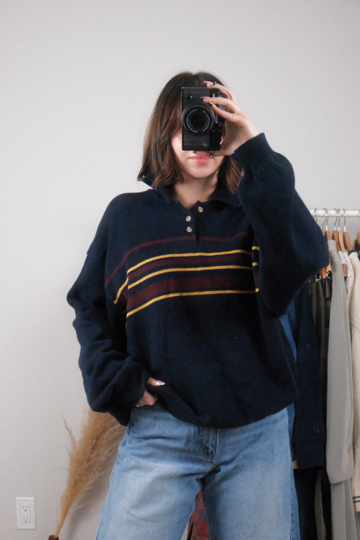 Vintage x Eddie Bauer x Cotton Striped Collared Knit (XXL)