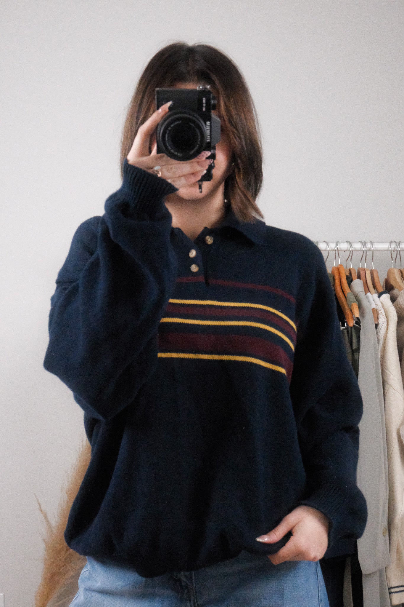 Vintage x Eddie Bauer x Cotton Striped Collared Knit (XXL)