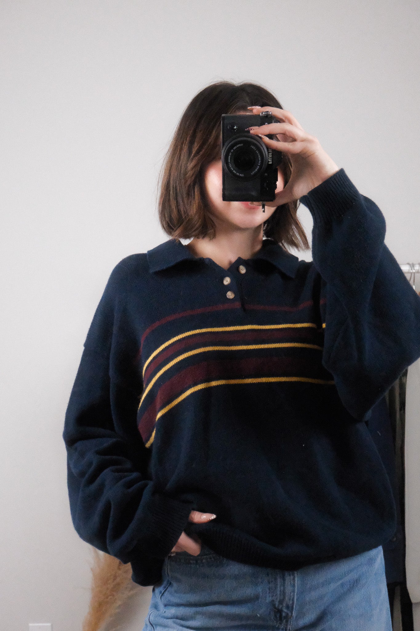 Vintage x Eddie Bauer x Cotton Striped Collared Knit (XXL)
