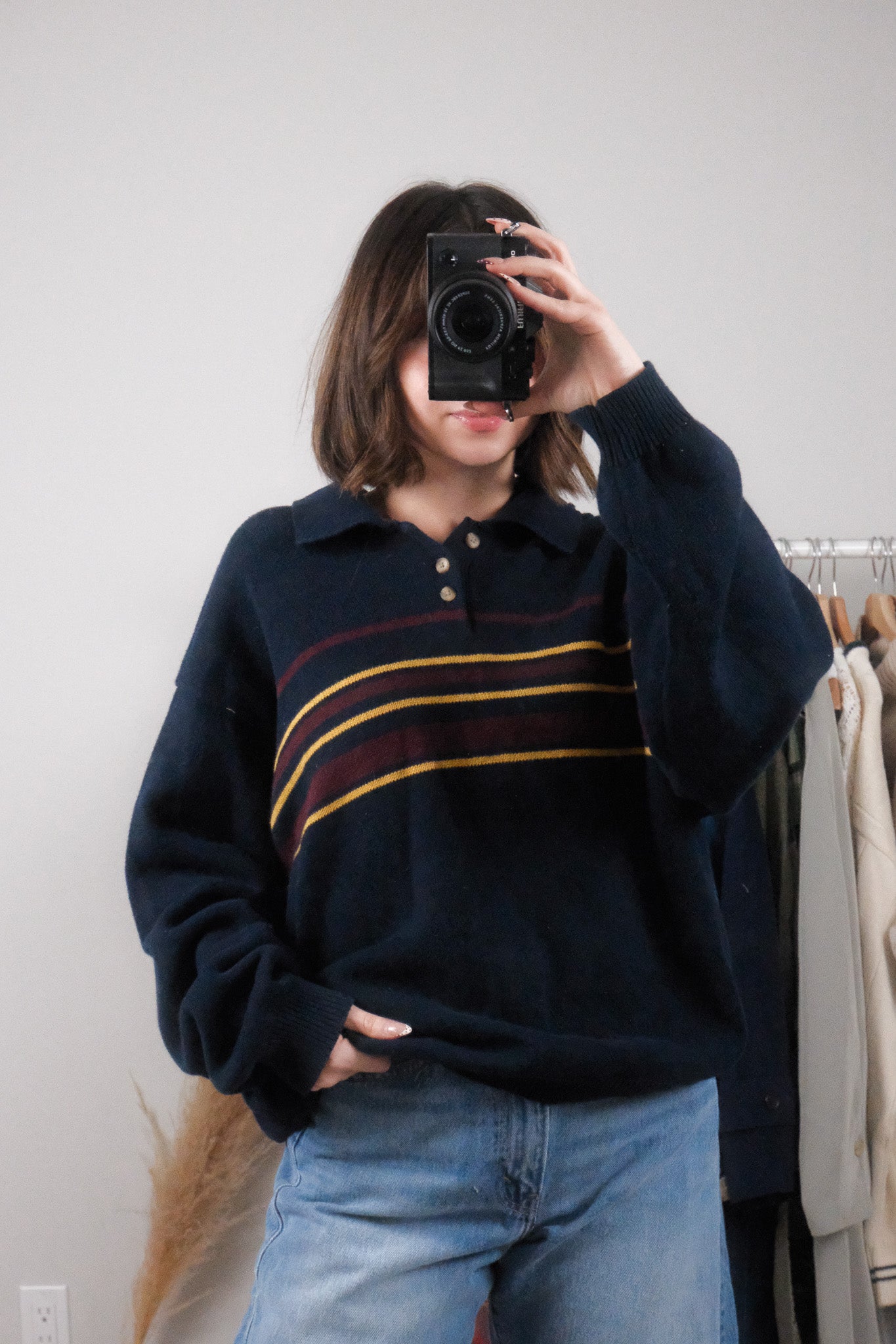 Vintage x Eddie Bauer x Cotton Striped Collared Knit (XXL)