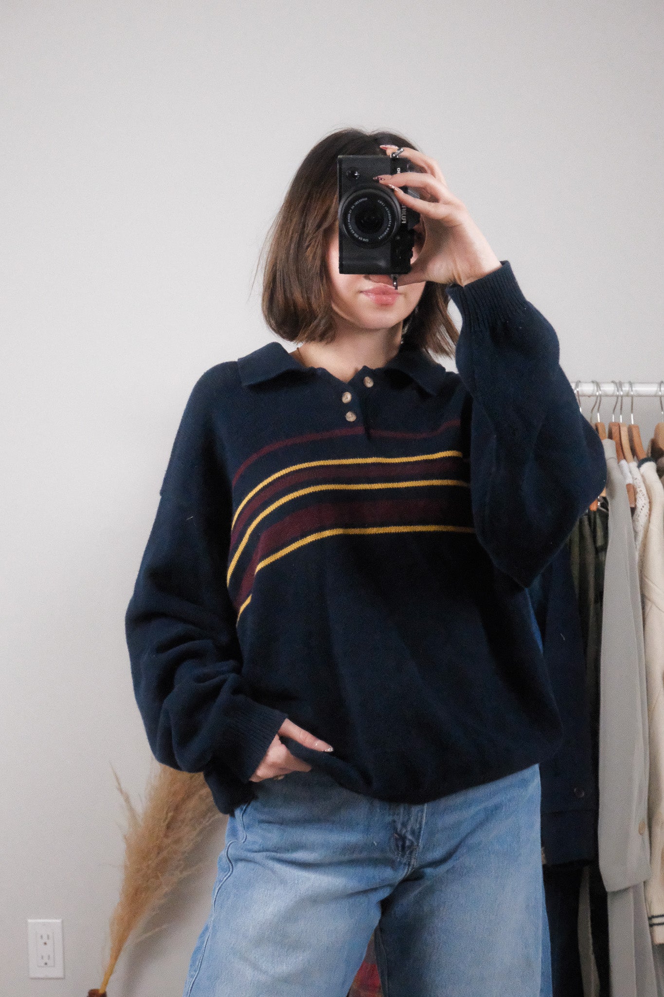 Vintage x Eddie Bauer x Cotton Striped Collared Knit (XXL)