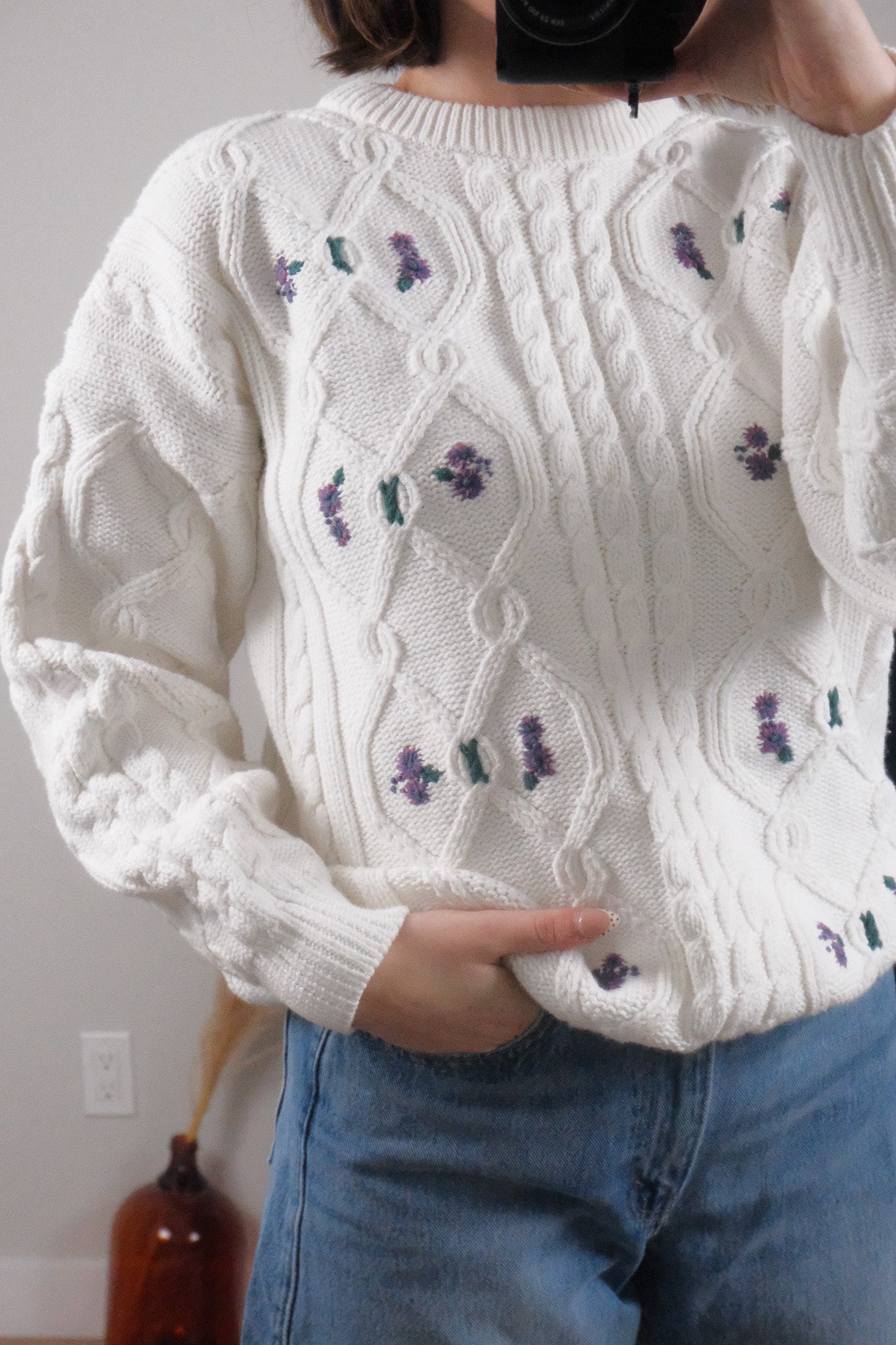 Vintage x Cotton Embroidered Chunky Knit (M)
