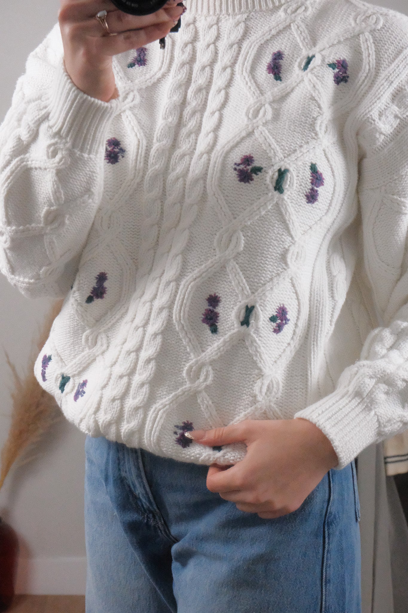 Vintage x Cotton Embroidered Chunky Knit (M)