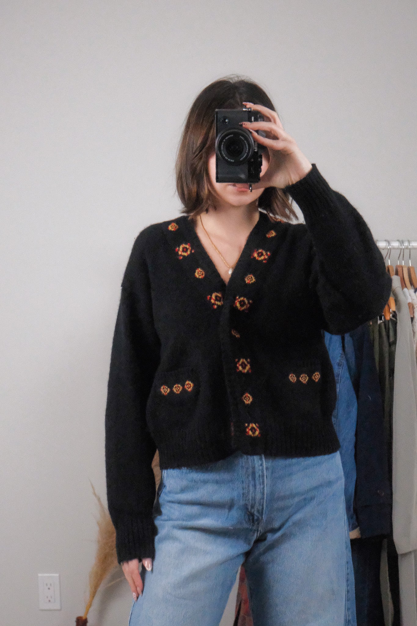Vintage x Wool Patterned Cardigan (S)